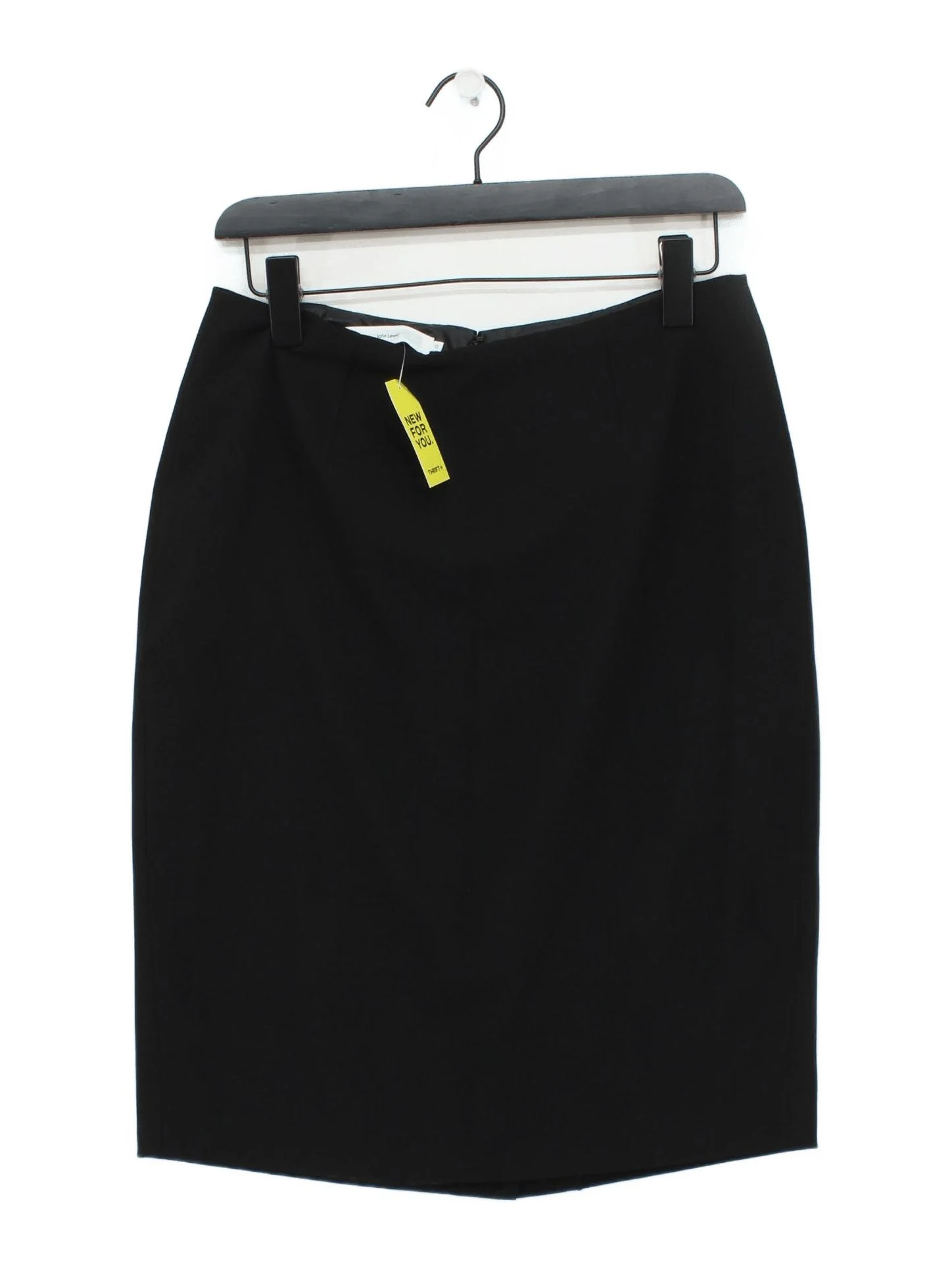 John Lewis Women's Midi Skirt UK 12 Black 100% Polyester Midi Straight & Pencil