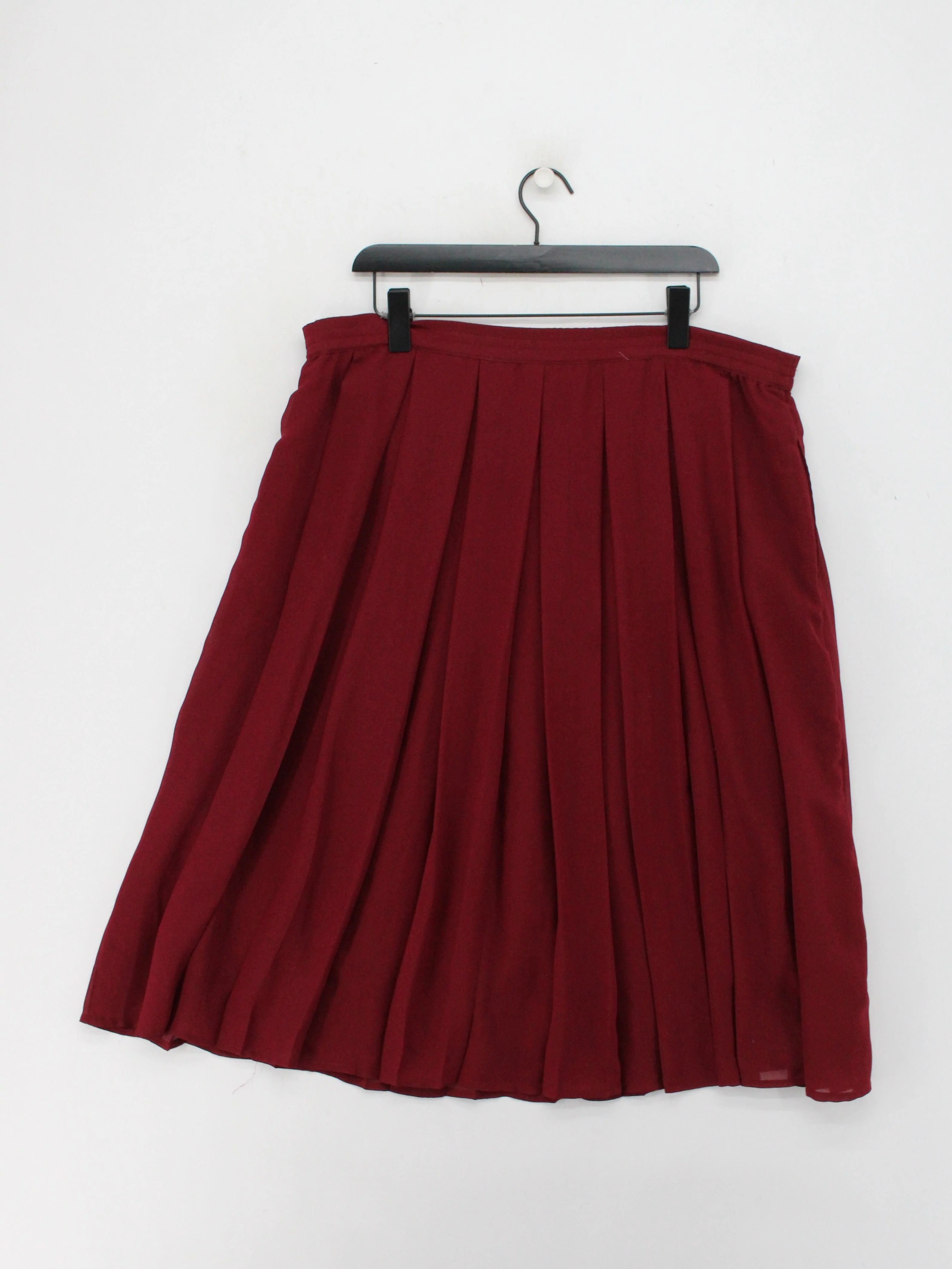 John Lewis Women's Midi Skirt UK 2 Red 100% Polyester Midi Pleated - Image 2