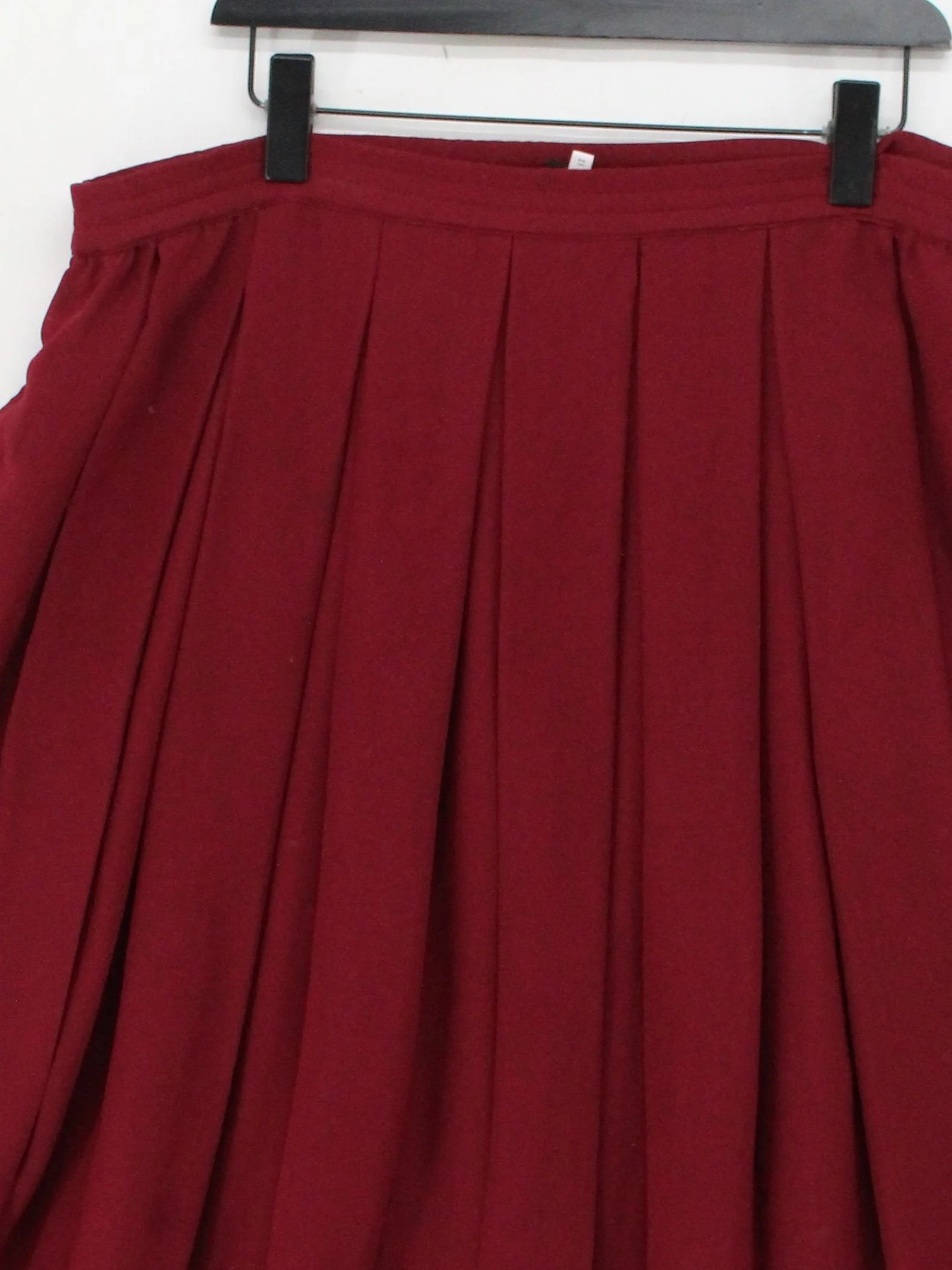 John Lewis Women's Midi Skirt UK 2 Red 100% Polyester Midi Pleated - Image 3