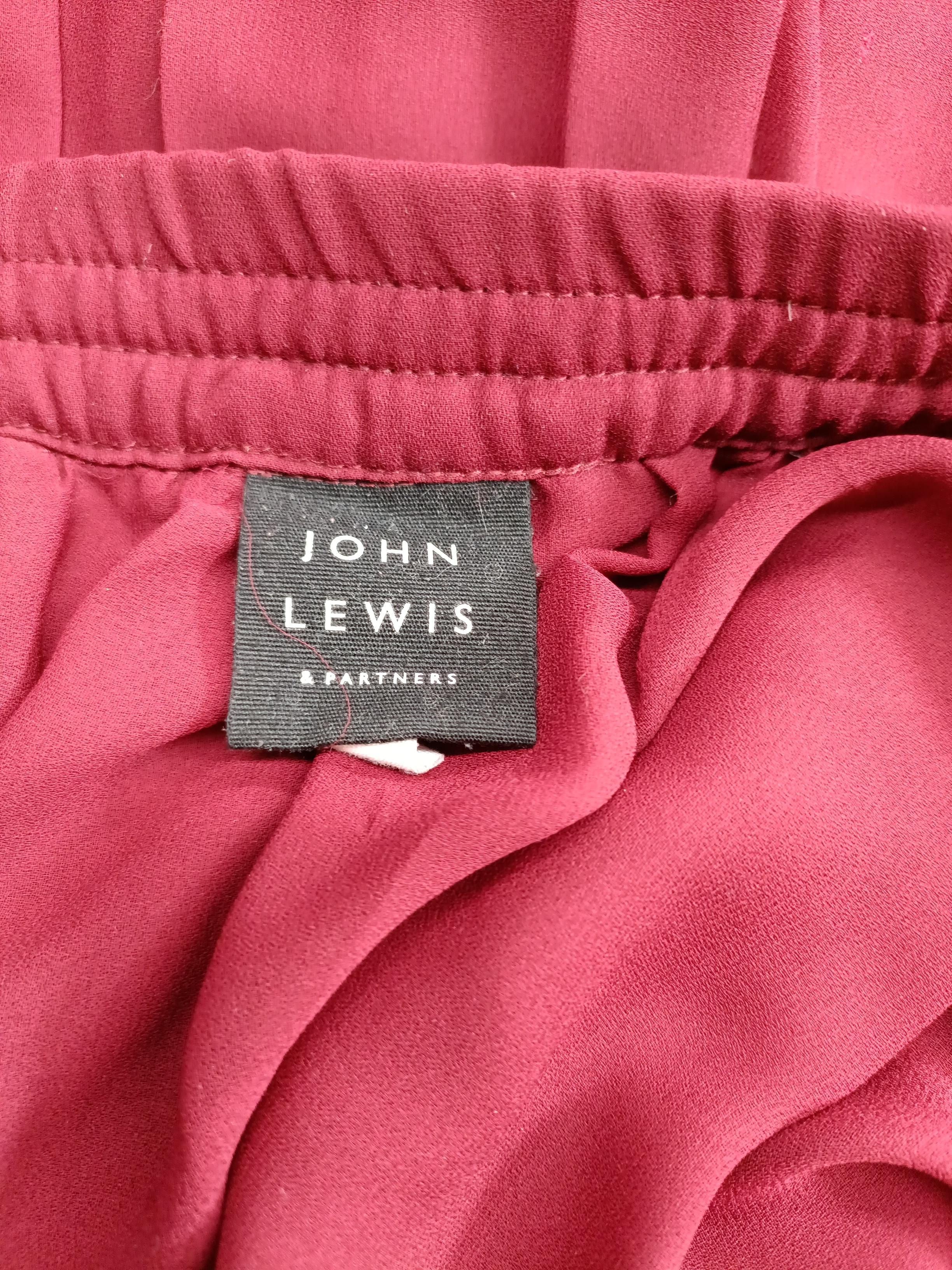 John Lewis Women's Midi Skirt UK 2 Red 100% Polyester Midi Pleated - Image 5
