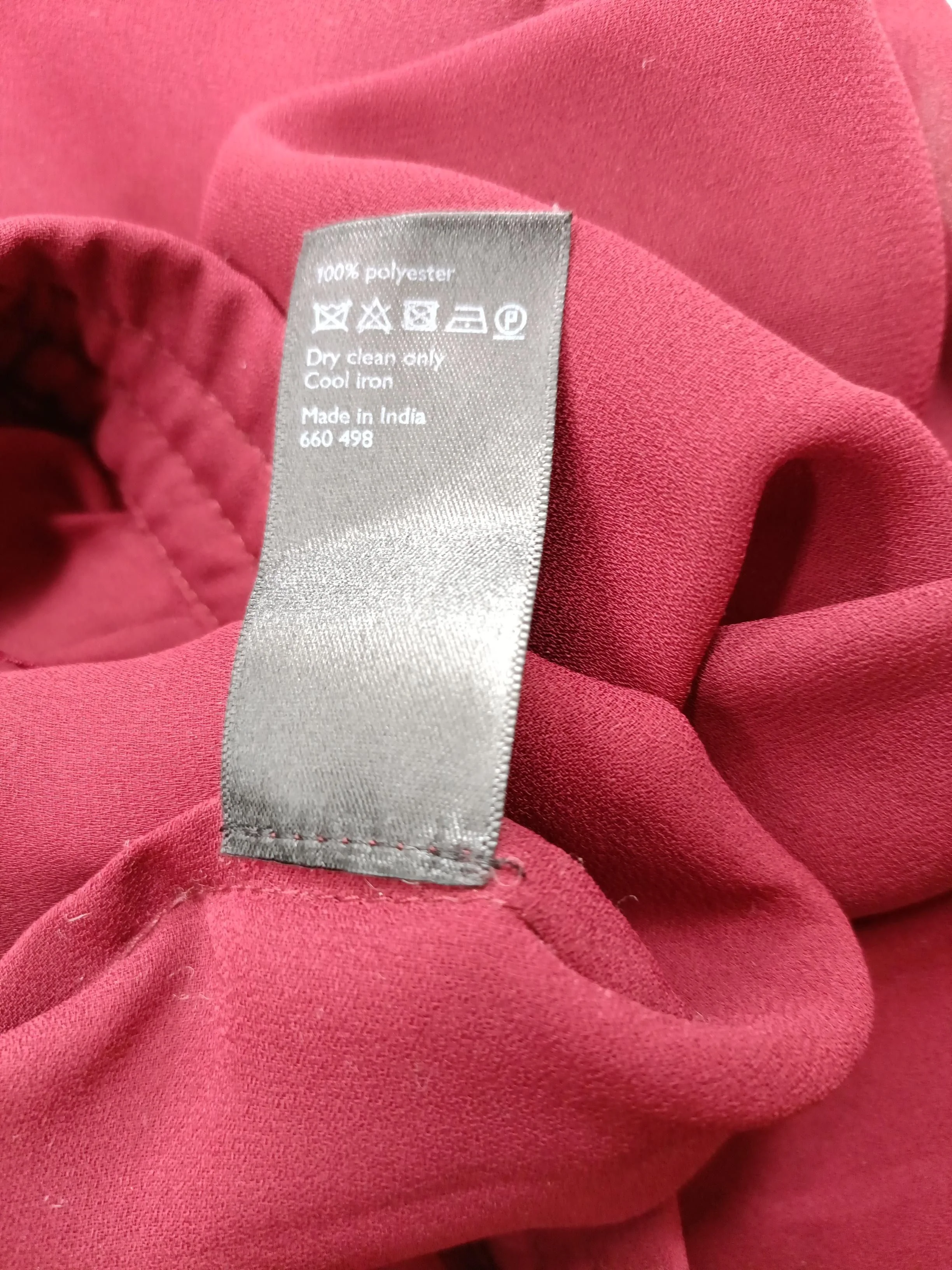 John Lewis Women's Midi Skirt UK 2 Red 100% Polyester Midi Pleated - Image 6
