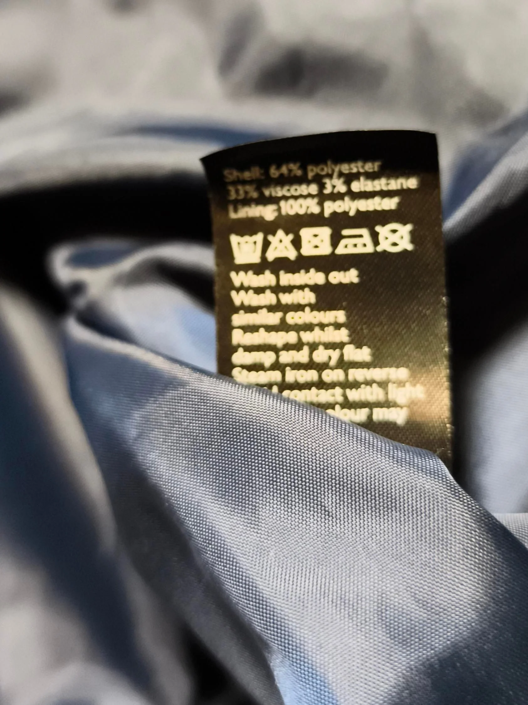 John Lewis Women's Mini Skirt UK 14 Blue Polyester with Viscose, Elastane Mini - Image 6