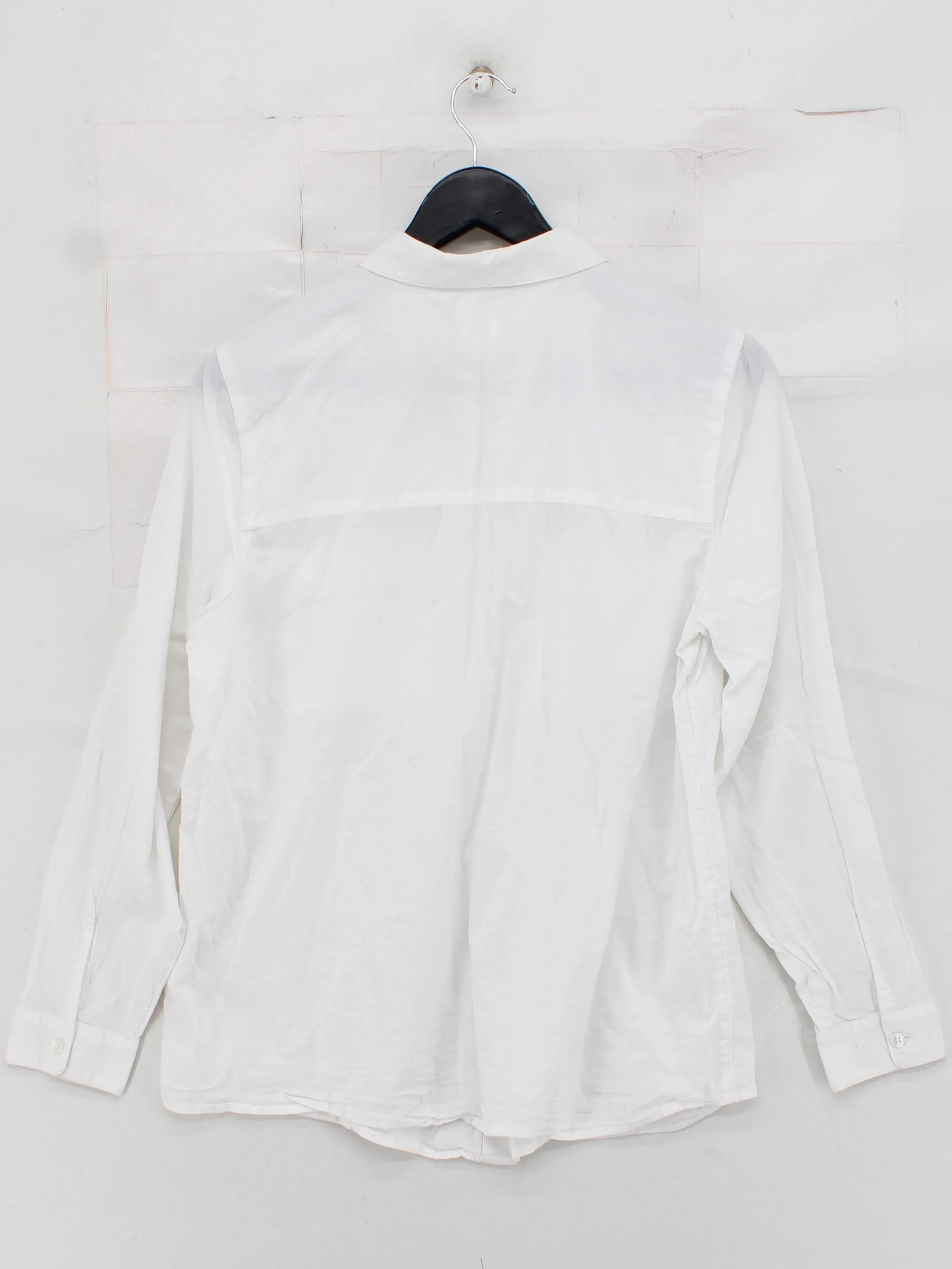 John Lewis Women's Shirt UK 10 White 100% Cotton Long Sleeve Collared Basic - Image 2