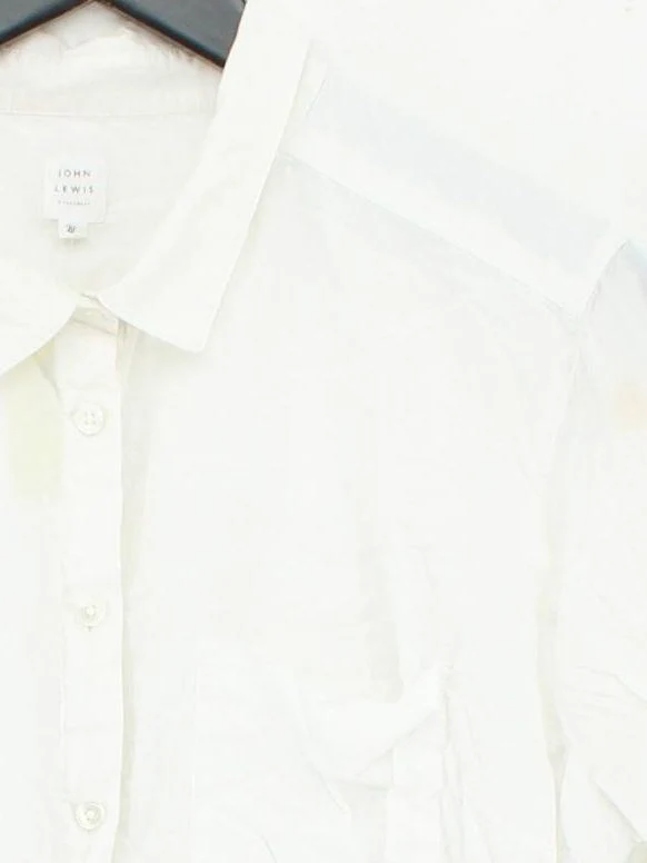 John Lewis Women's Shirt XXL White 100% Cotton Long Sleeve Collared Basic - Image 3