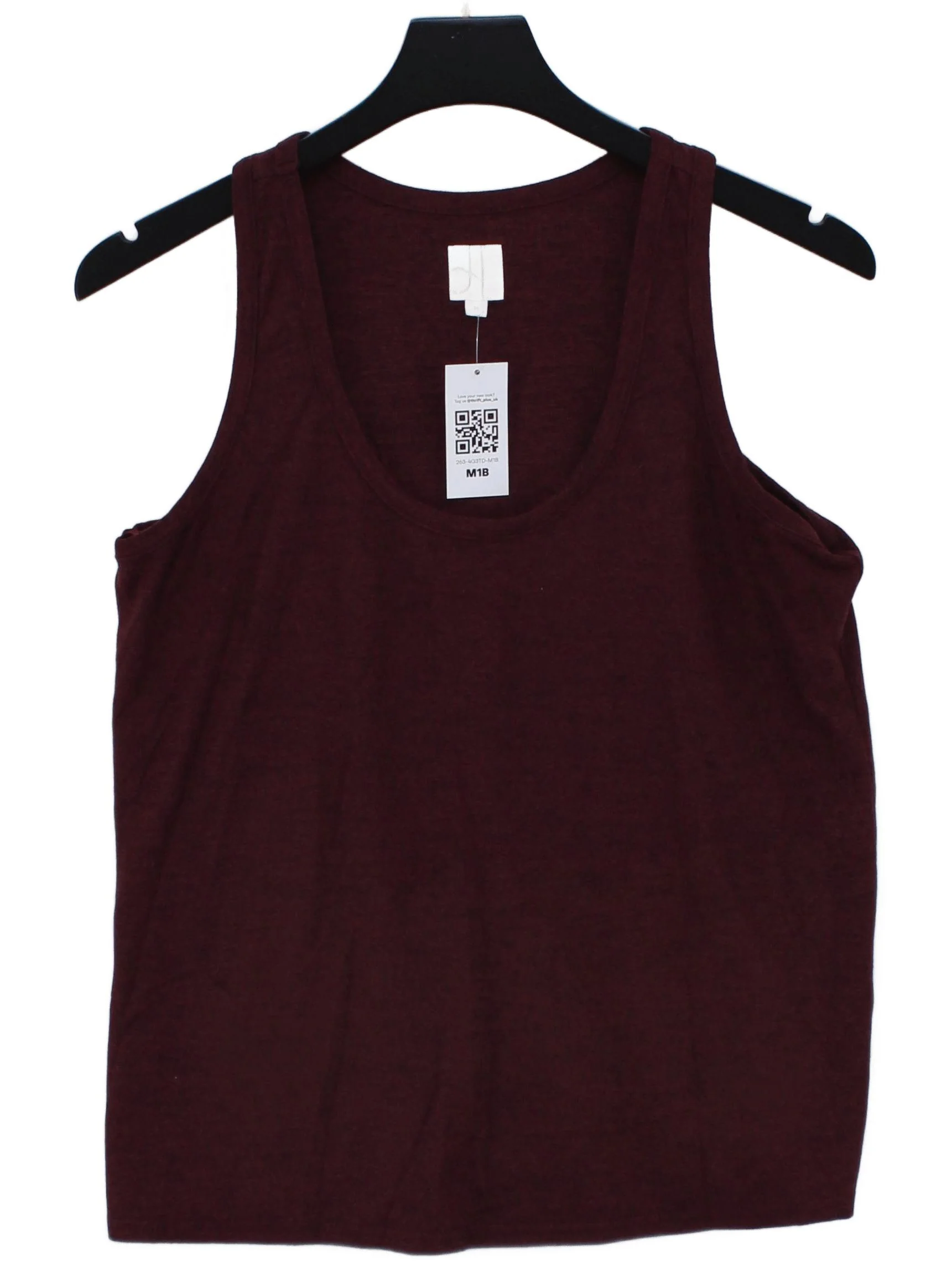 John Lewis Women's T-Shirt M Red Polyester with Elastane Basic