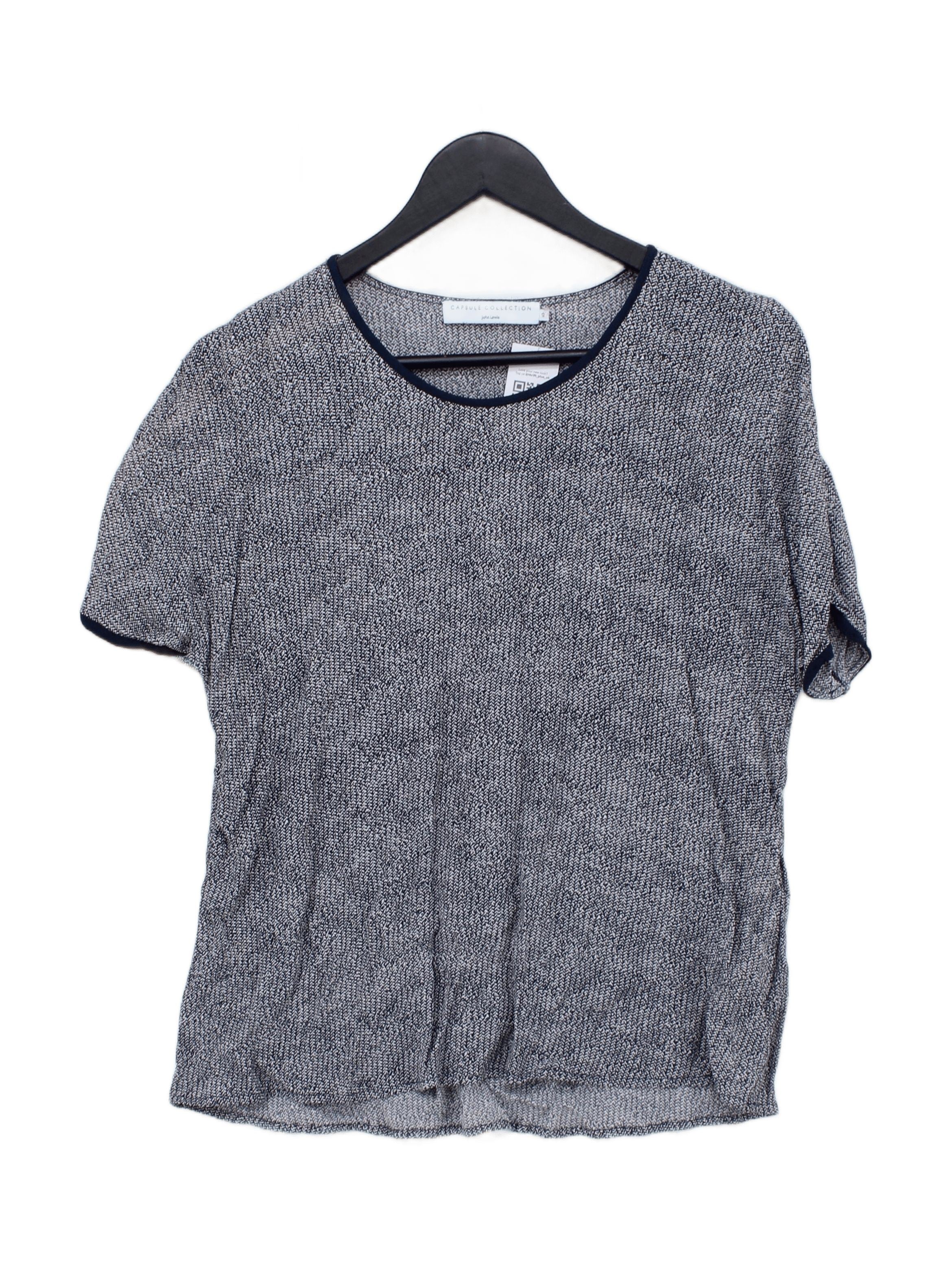 John Lewis Women's T-Shirt UK 12 Blue 100% Viscose Basic
