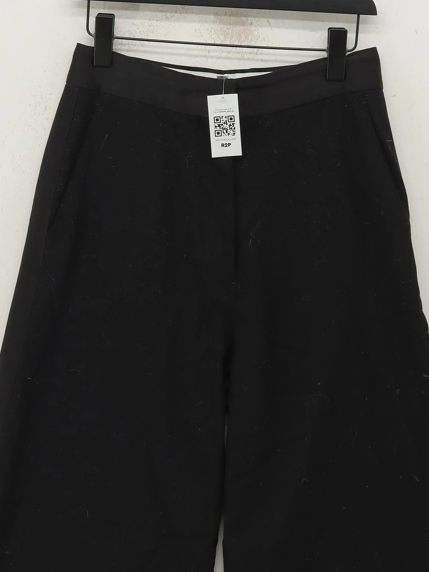 John Lewis Women's Trousers UK 10 Black Wool with Polyester, Elastane Chino - Image 3