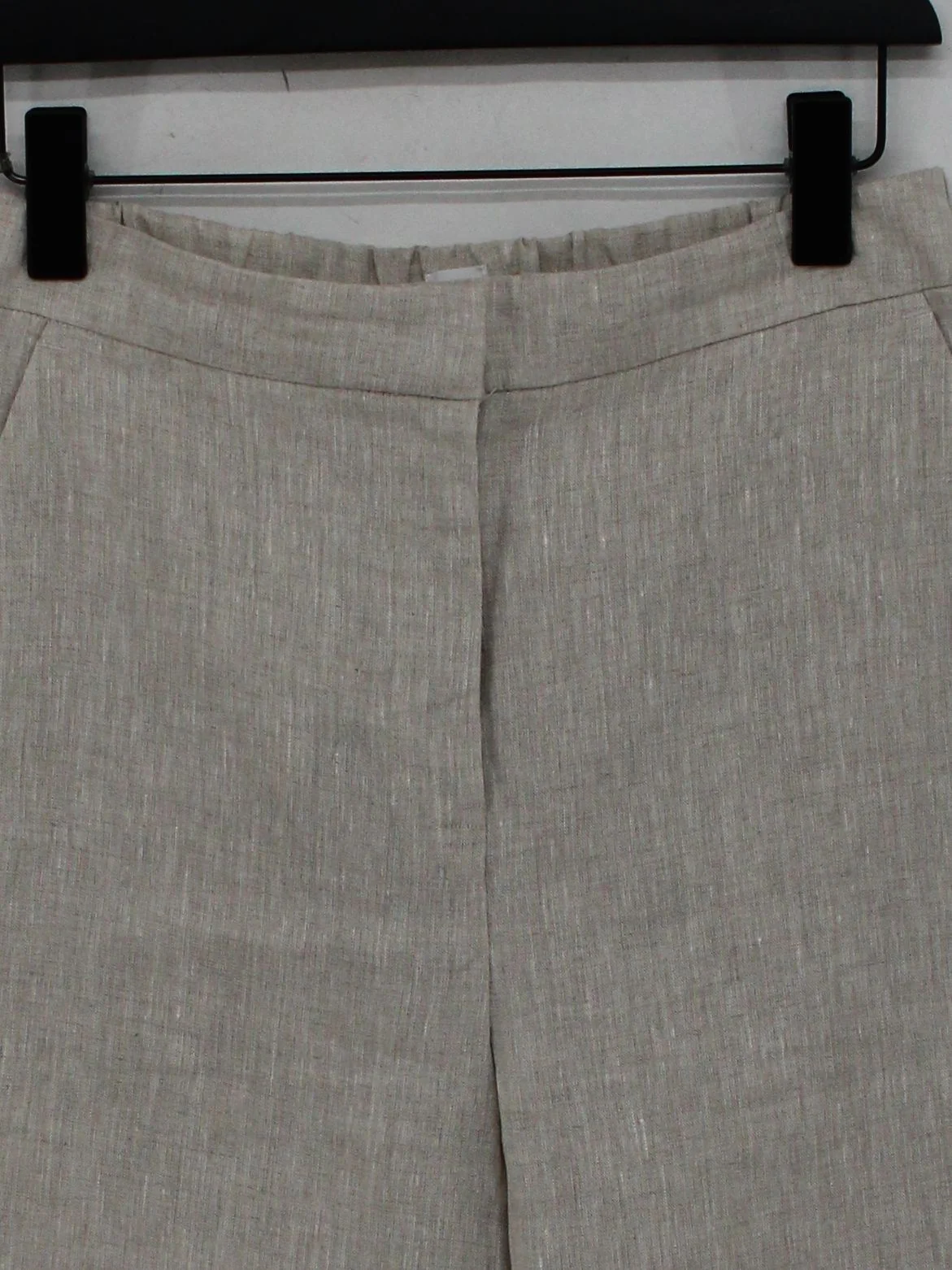 John Lewis Women's Trousers UK 12 Cream 100% Linen Straight Chino - Image 3