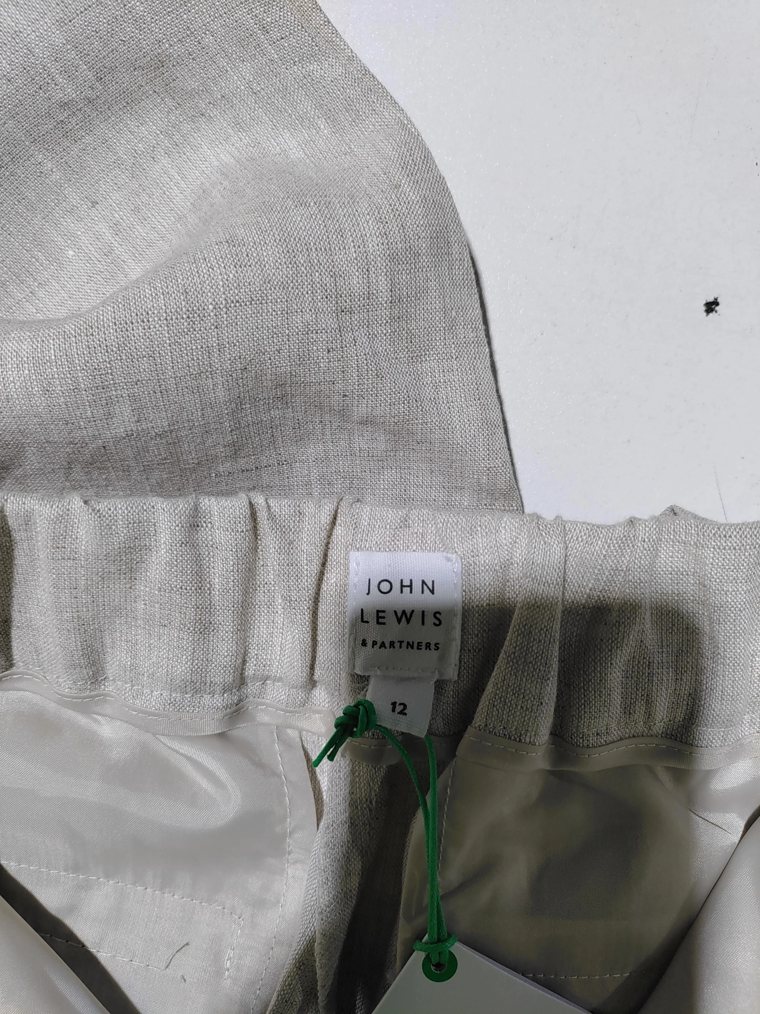 John Lewis Women's Trousers UK 12 Cream 100% Linen Straight Chino - Image 5