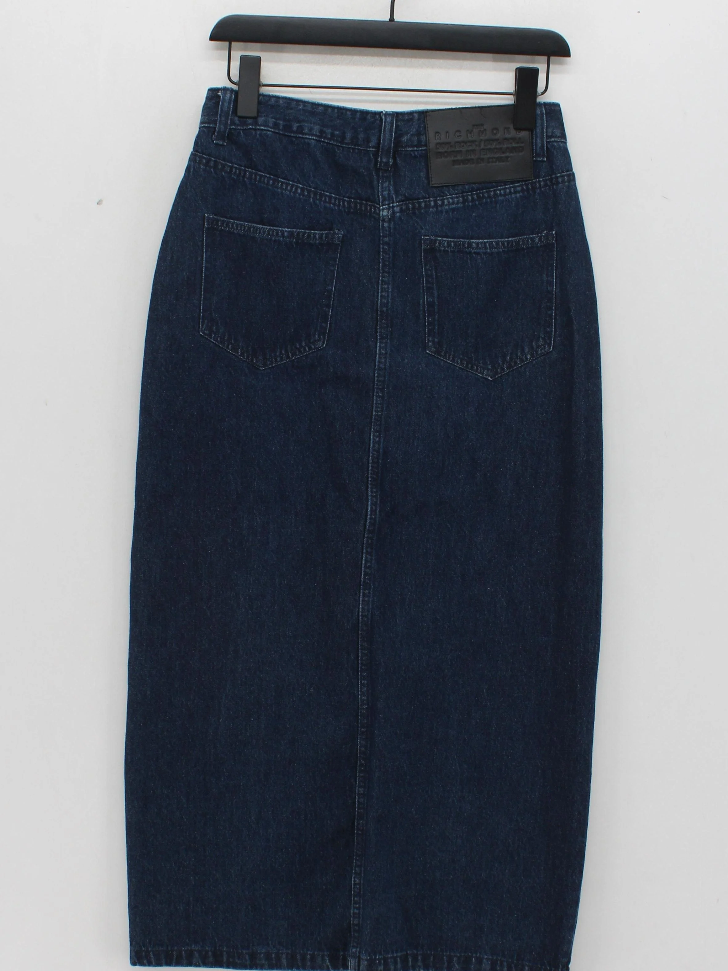 John Richmond Women's Midi Skirt UK 14 Blue 100% Cotton Midi Straight & Pencil - Image 2