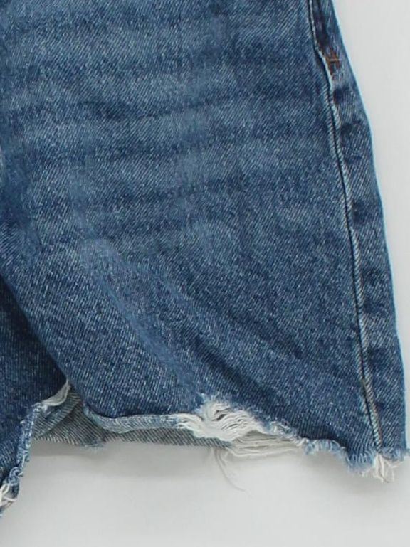 John Richmond Women's Shorts UK 12 Blue 100% Cotton Cut-Off - Image 4