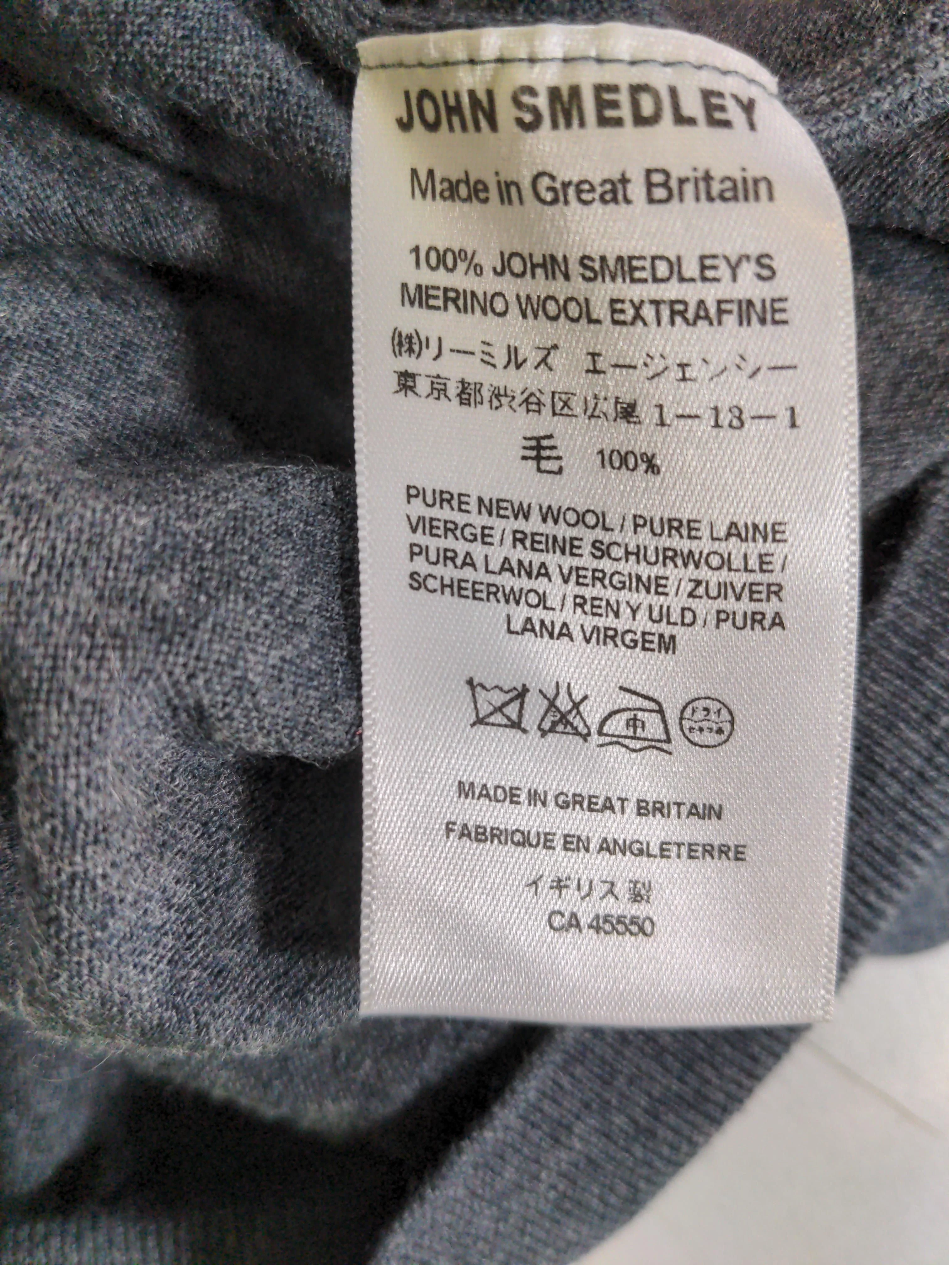 John Smedley Men's Jumper L Grey 100% Wool Roll Neck Pullover - Image 6
