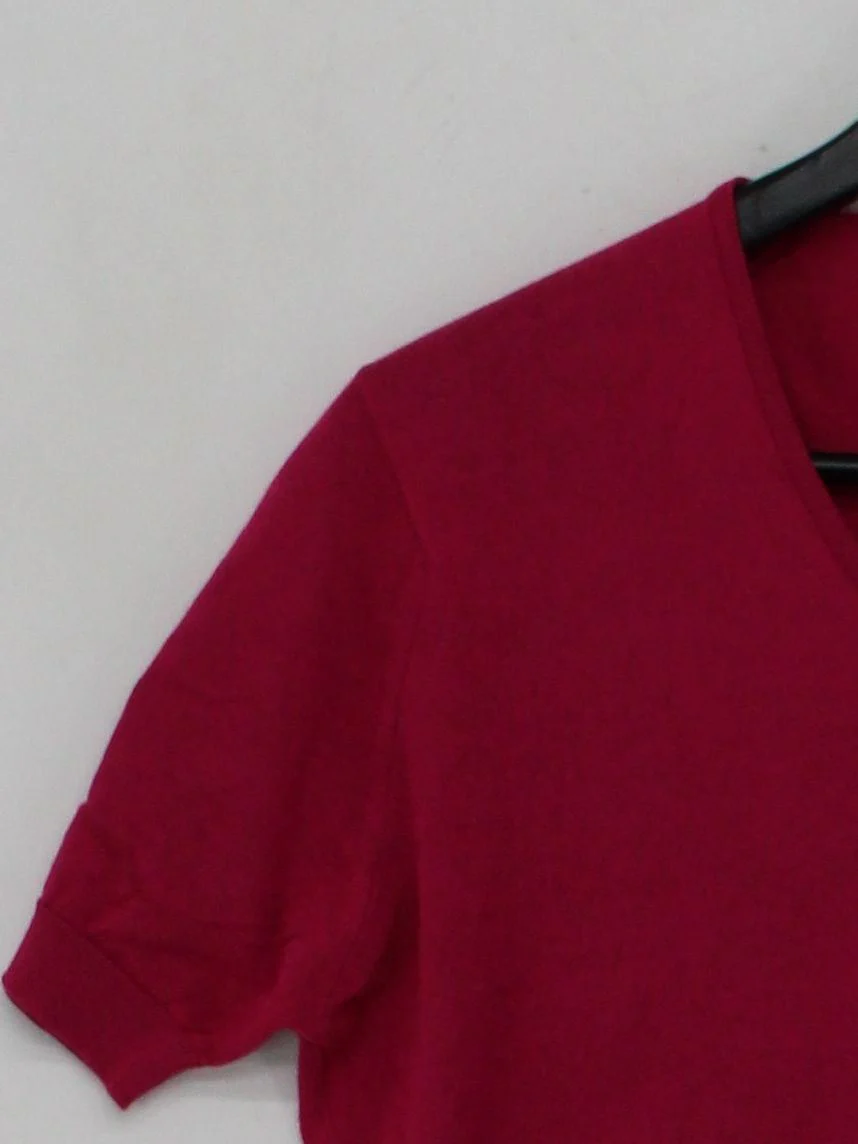 John Smedley Men's Jumper M Red 100% Cotton V-Neck Pullover - Image 4