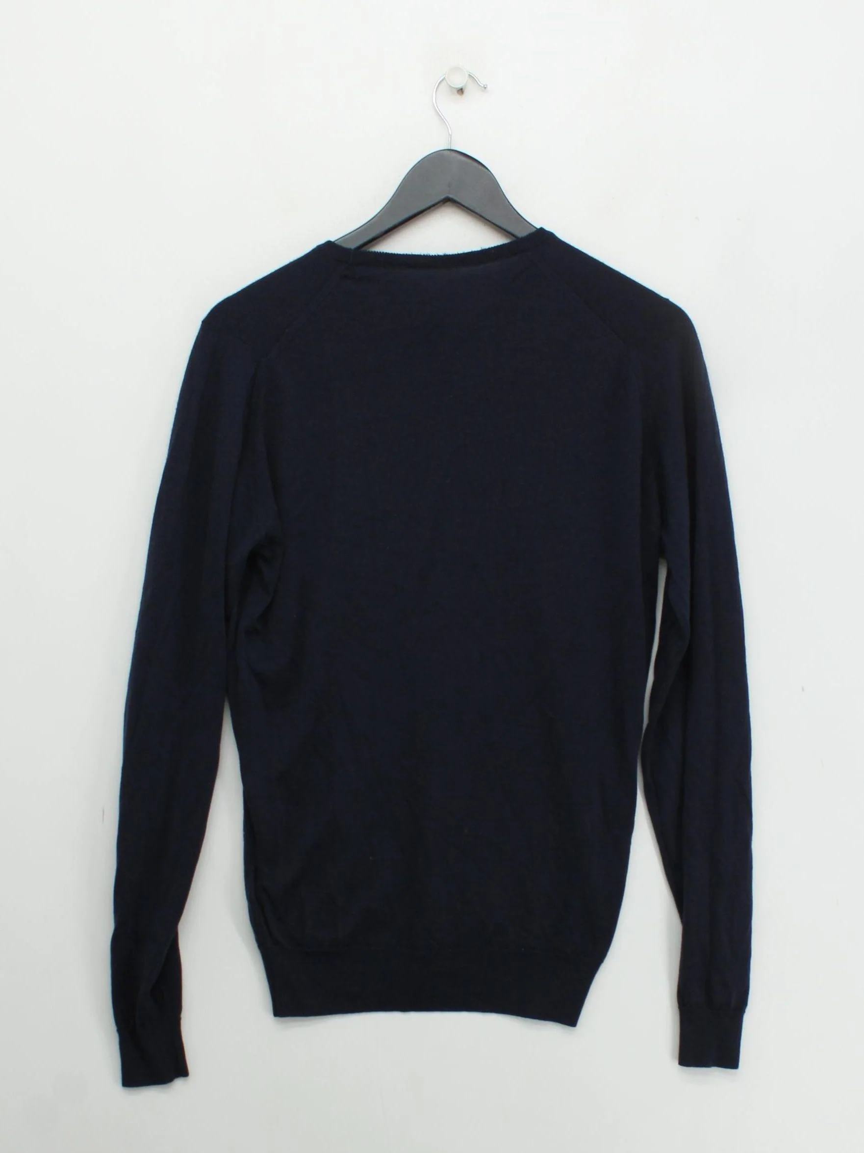 John Smedley Men's Jumper S Blue 100% Wool Round Neck Pullover - Image 2