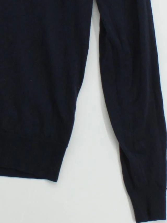 John Smedley Men's Jumper S Blue 100% Wool Round Neck Pullover - Image 4