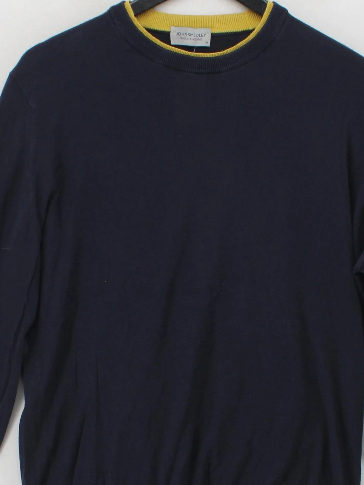 John Smedley Men's Jumper XL Blue 100% Cotton Crew Neck Pullover - Image 3