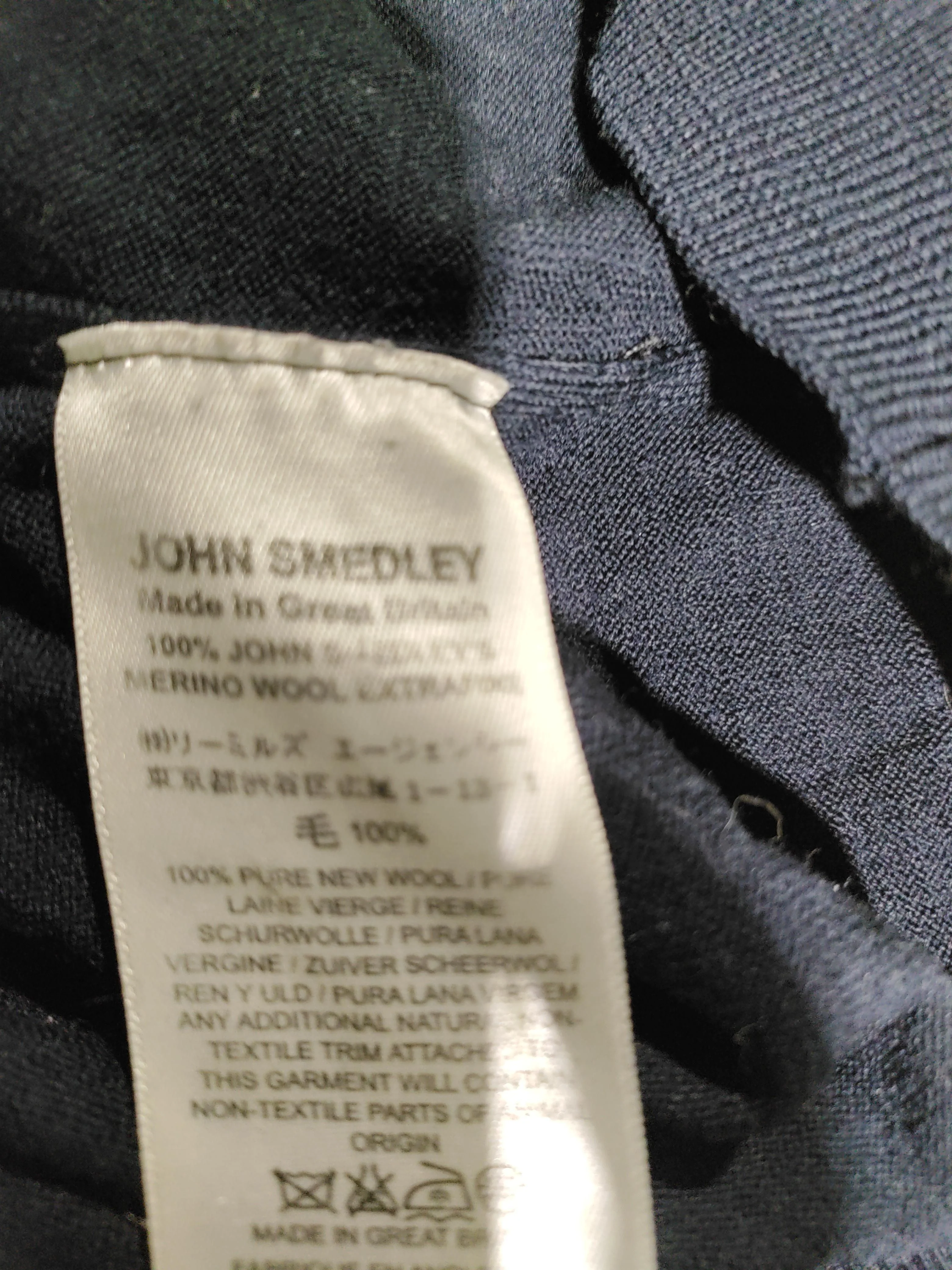 John Smedley Men's Polo L Blue 100% Wool Basic - Image 7