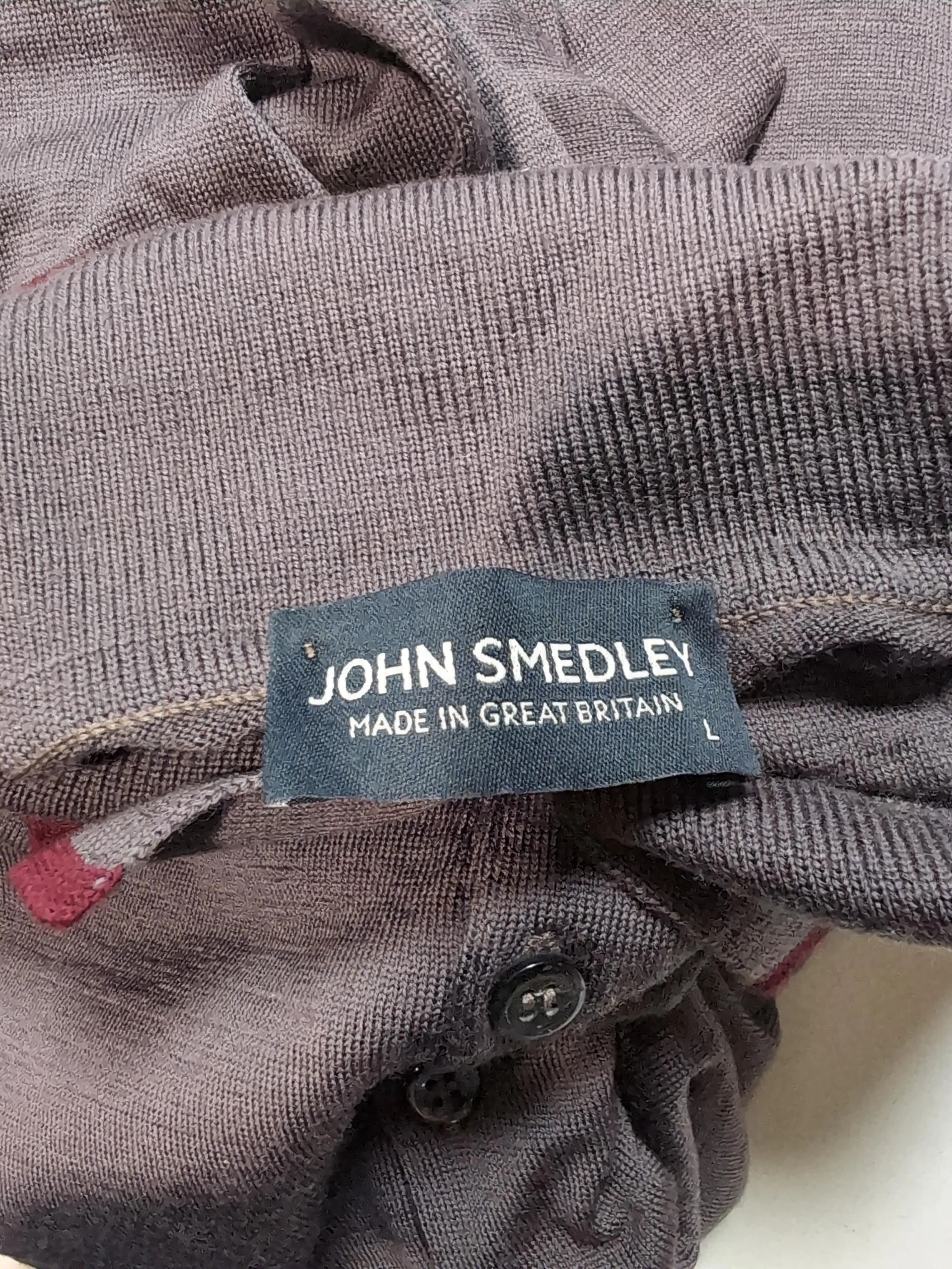 John Smedley Men's Polo L Brown 100% Wool Basic - Image 5
