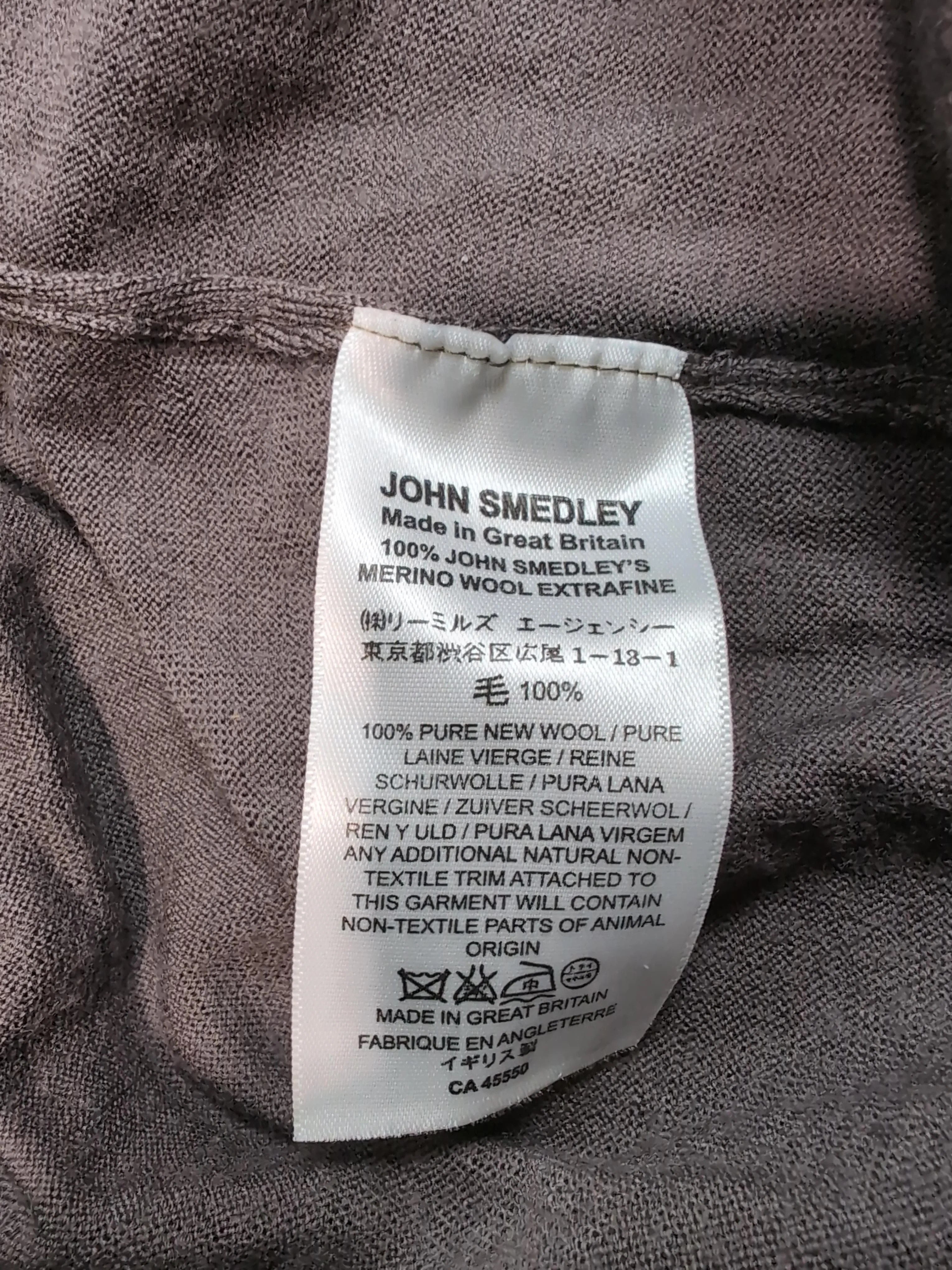 John Smedley Men's Polo L Brown 100% Wool Basic - Image 6