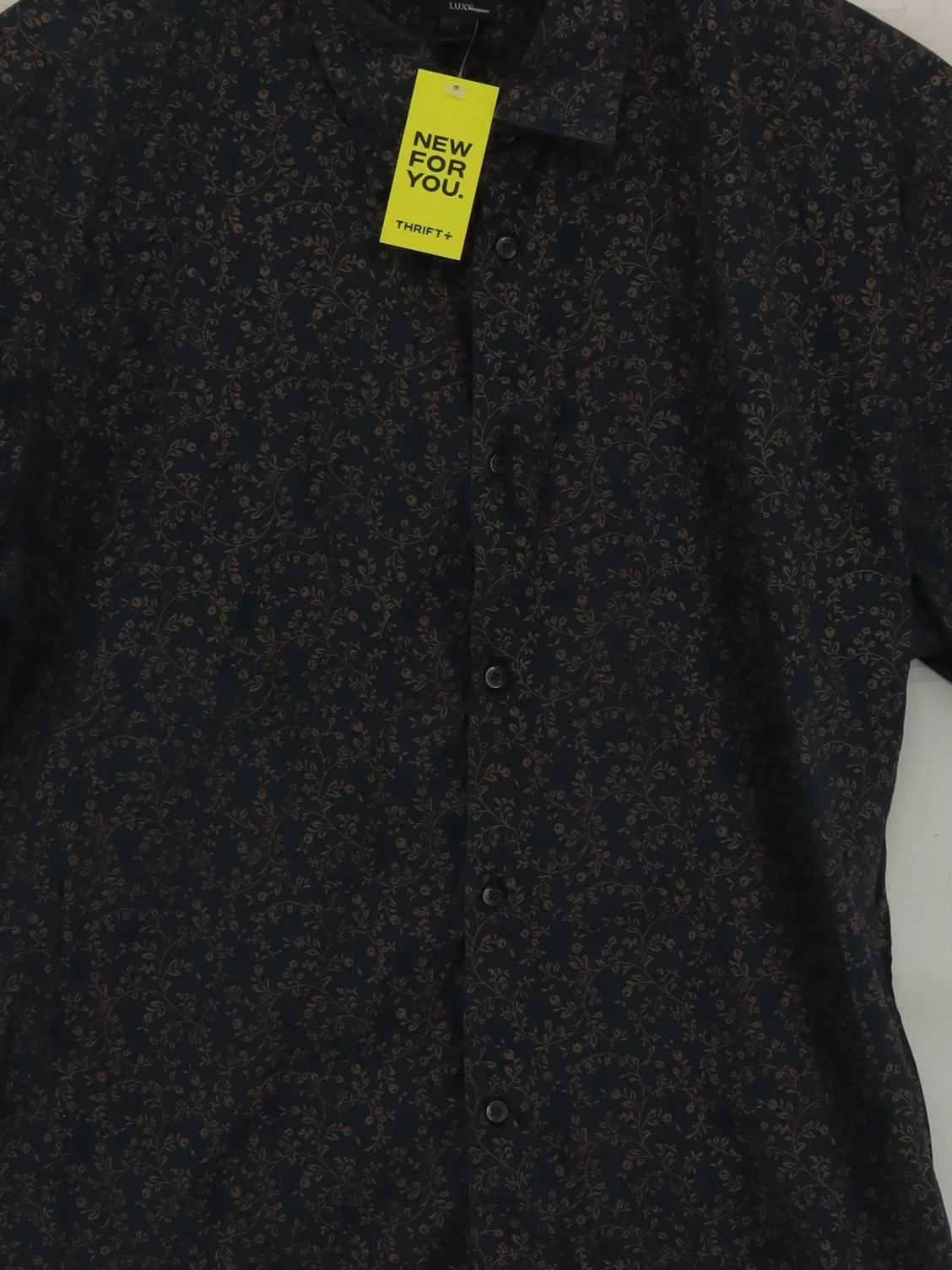 John Varvatos Men's Shirt L Black Floral Cotton with Elastane Basic - Image 3