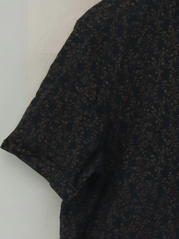 John Varvatos Men's Shirt L Black Floral Cotton with Elastane Basic - Image 4