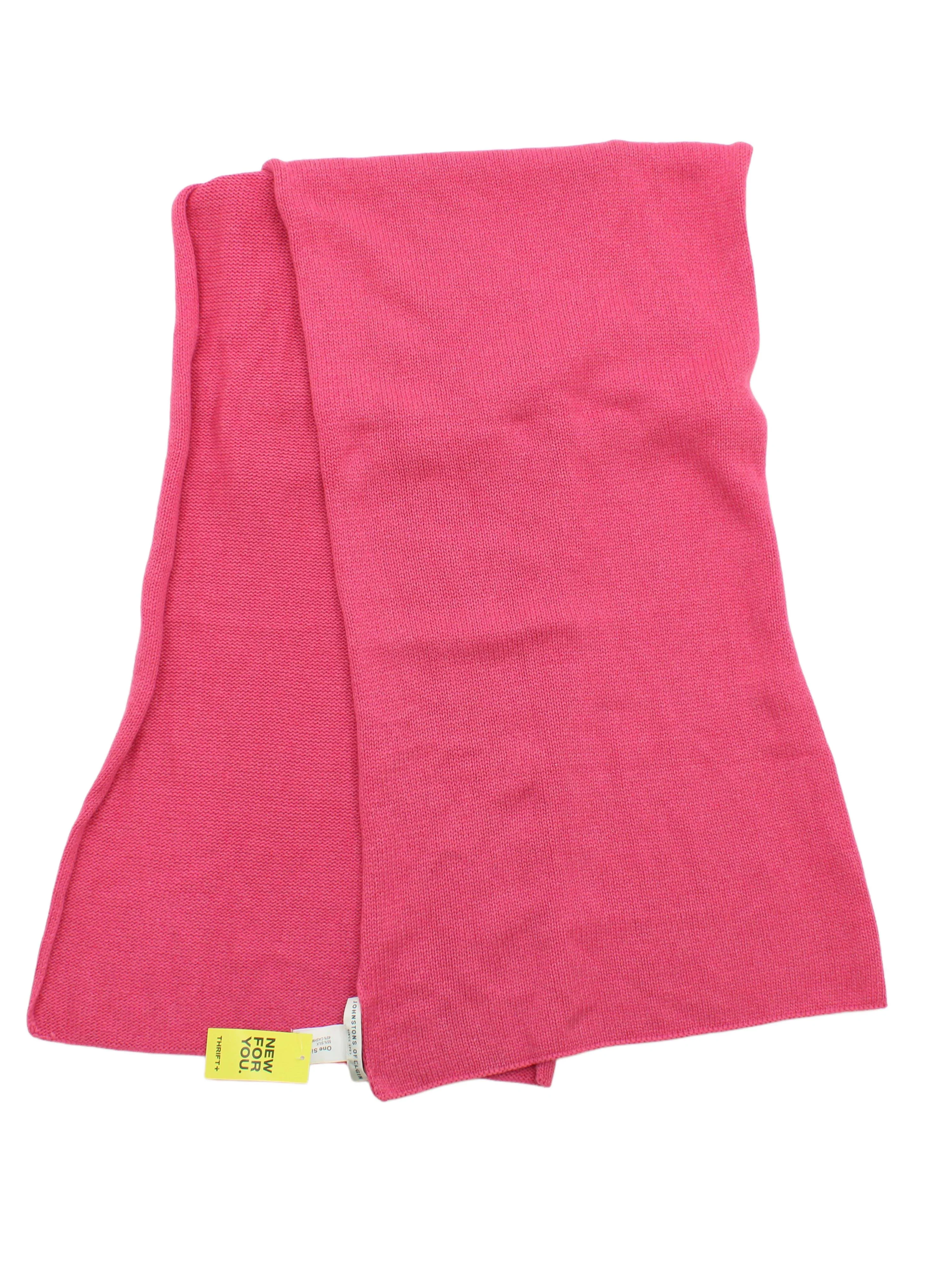 Johnstons Of Elgin Men's Scarf Pink Silk with Cashmere Scarf