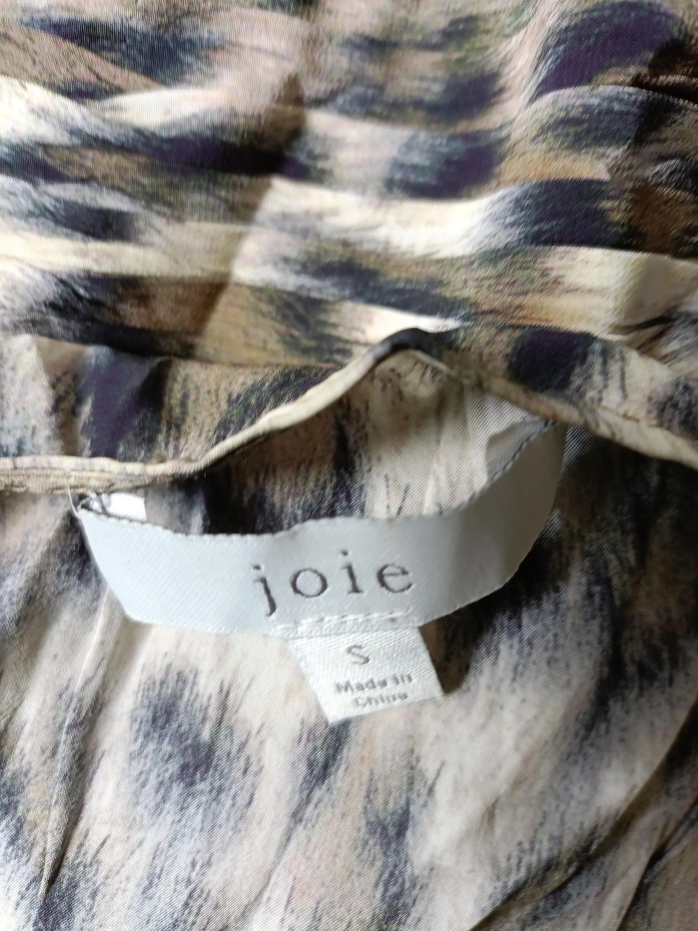 Joie Women's Blouse S Brown Animal Print 100% Viscose Long Sleeve V-Neck Basic - Image 5