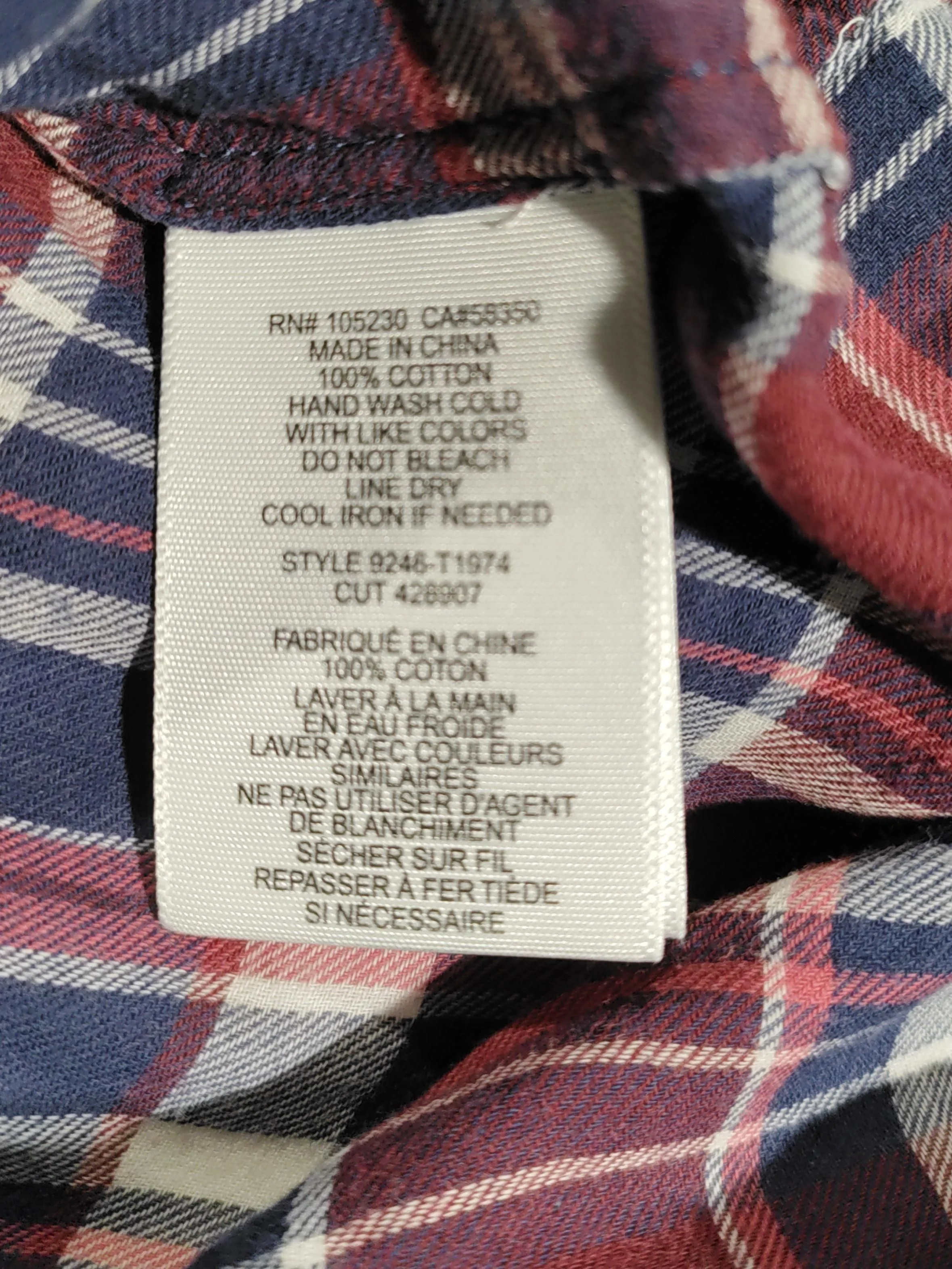 Joie Women's Shirt M Multi Checkered 100% Cotton 3/4 Sleeve V-Neck Basic - Image 6