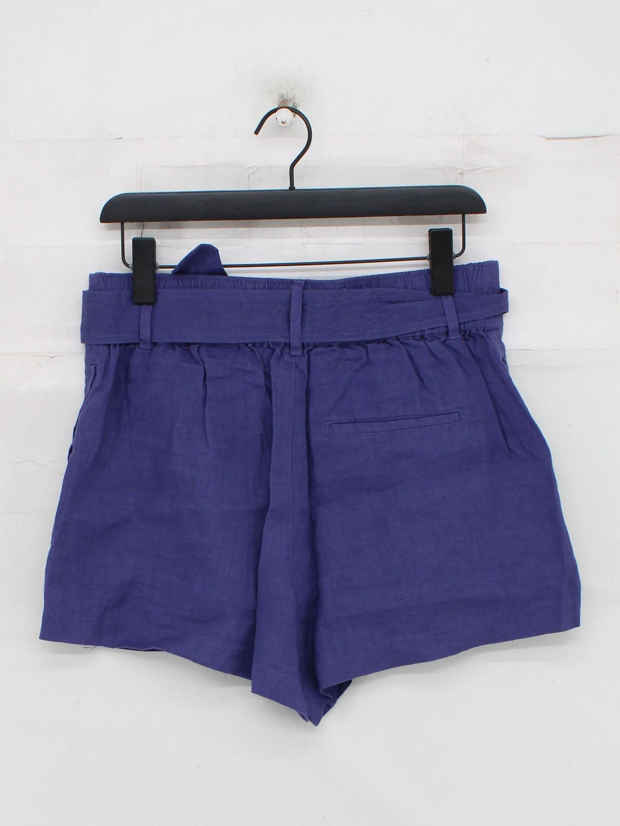 Joie Women's Shorts M Blue 100% Linen Paperbag - Image 2