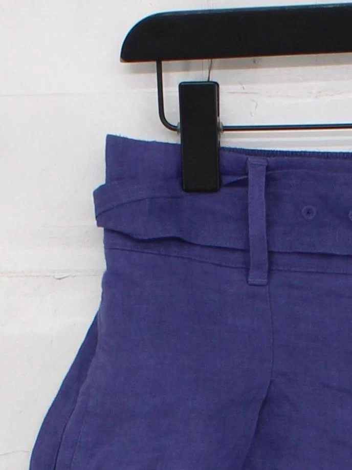 Joie Women's Shorts M Blue 100% Linen Paperbag - Image 4