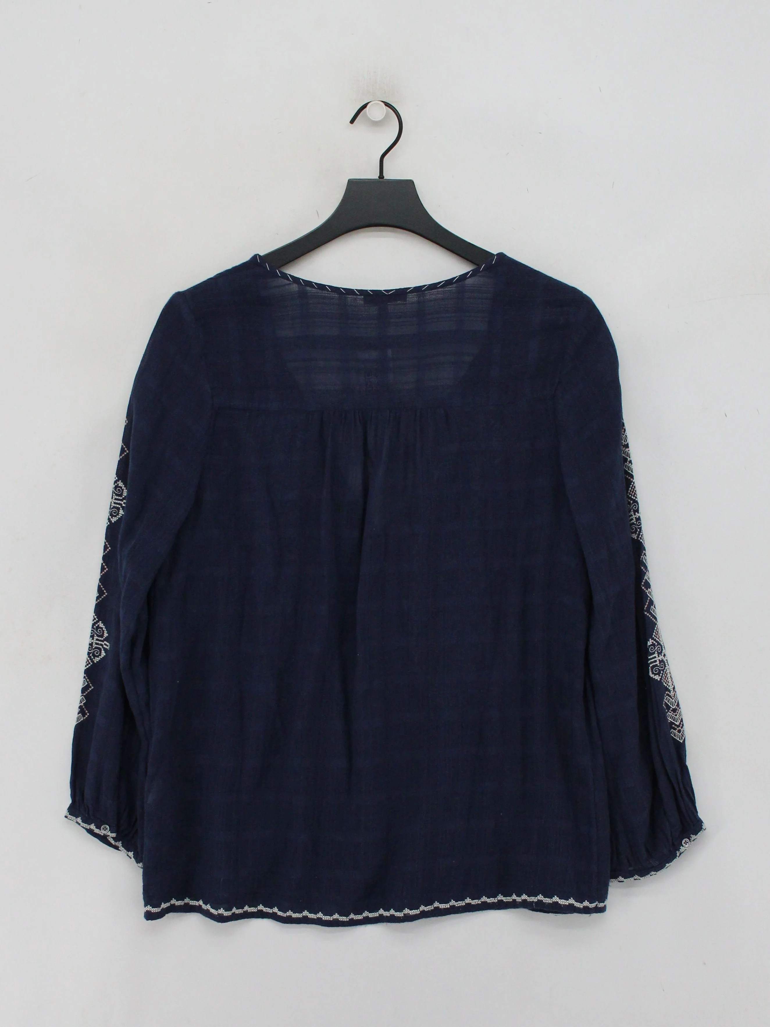 Joie Women's Top M Blue Cotton with Polyester 3/4 Sleeve V-Neck Basic - Image 2