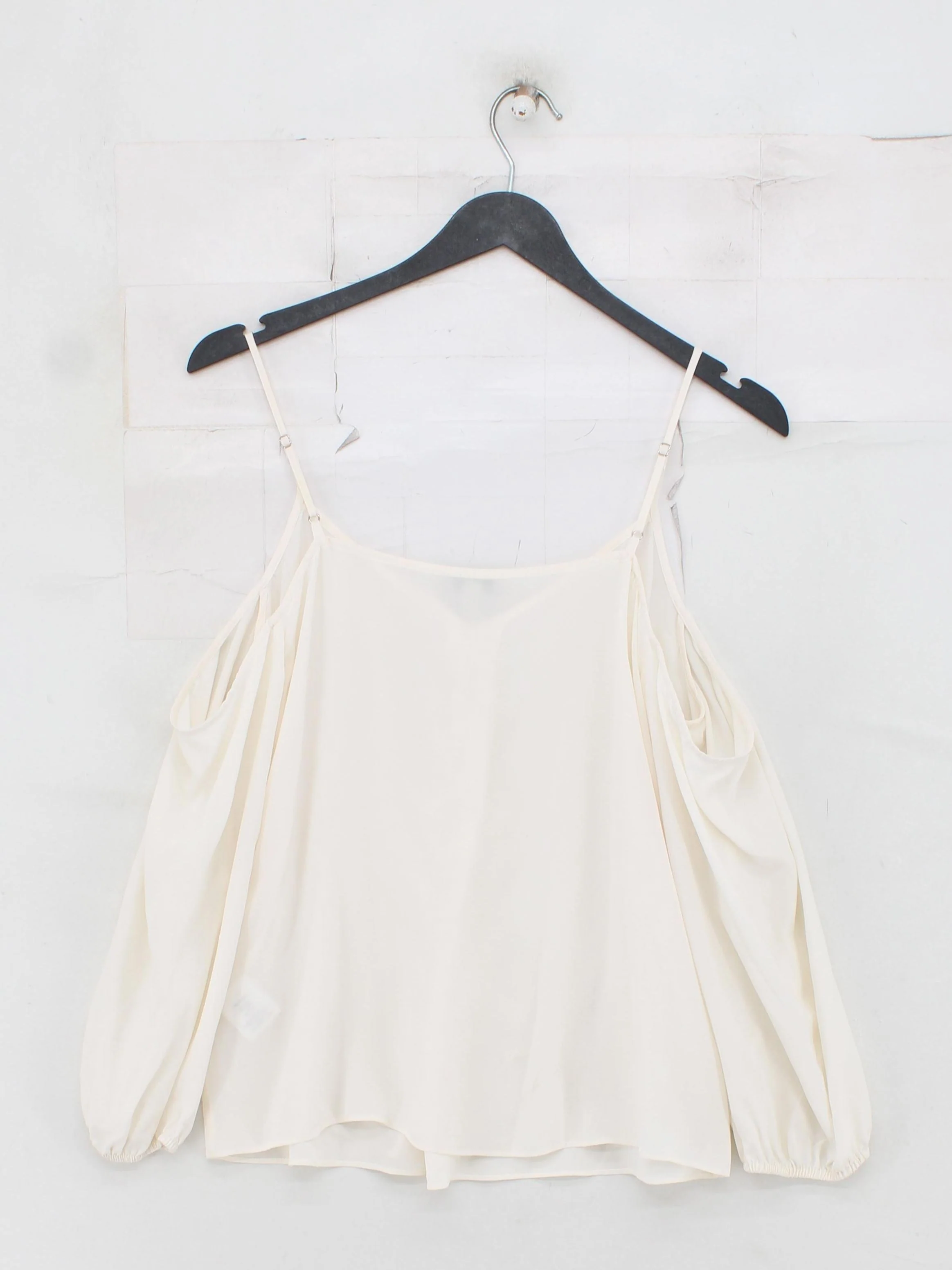 Joie Women's Top S Cream 100% Silk Long Sleeve V-Neck Basic - Image 2