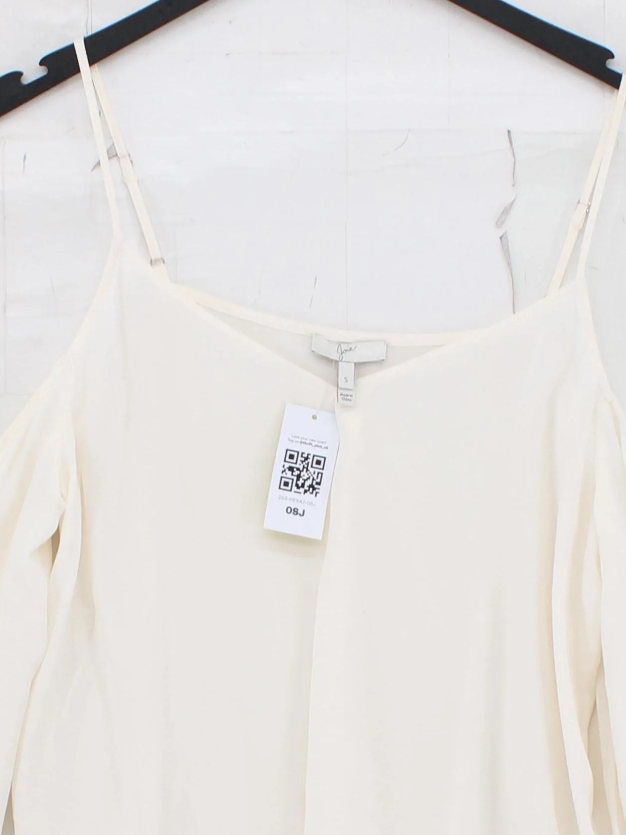 Joie Women's Top S Cream 100% Silk Long Sleeve V-Neck Basic - Image 3