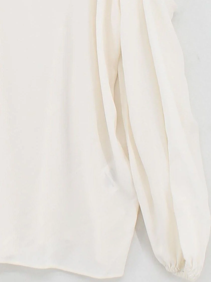 Joie Women's Top S Cream 100% Silk Long Sleeve V-Neck Basic - Image 4