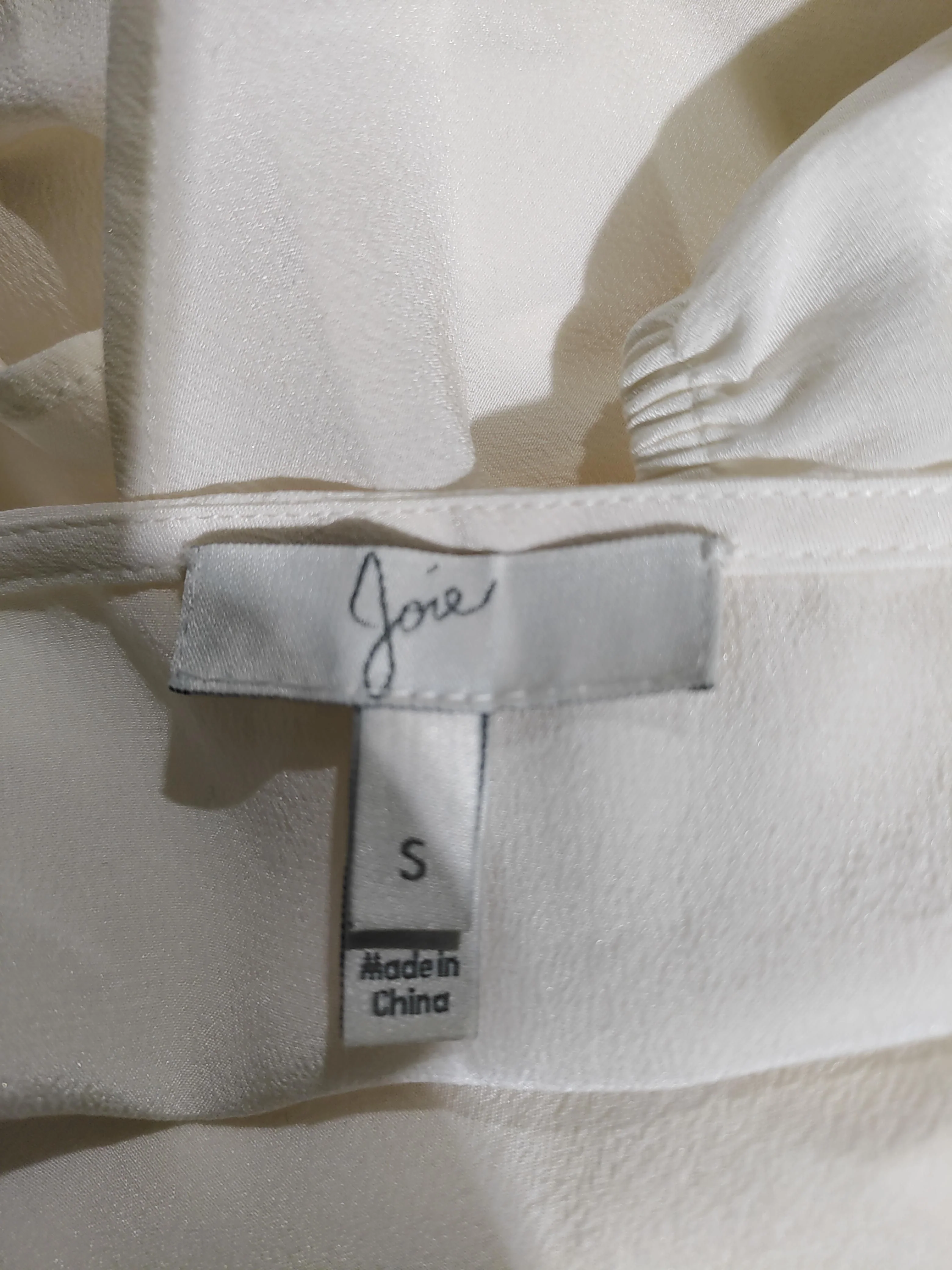Joie Women's Top S Cream 100% Silk Long Sleeve V-Neck Basic - Image 6