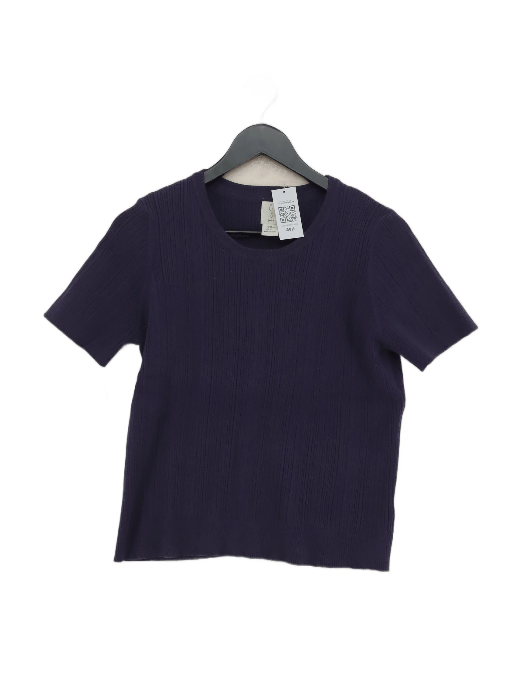 Joie Women's Top XL Purple Cotton with Polyester Short Sleeve Round Neck Basic