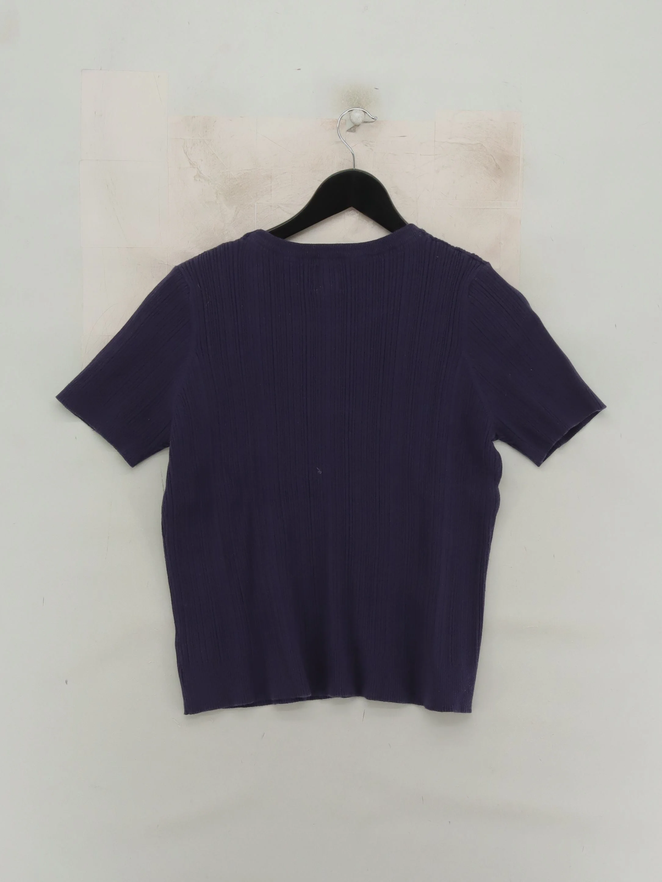 Joie Women's Top XL Purple Cotton with Polyester Short Sleeve Round Neck Basic - Image 2