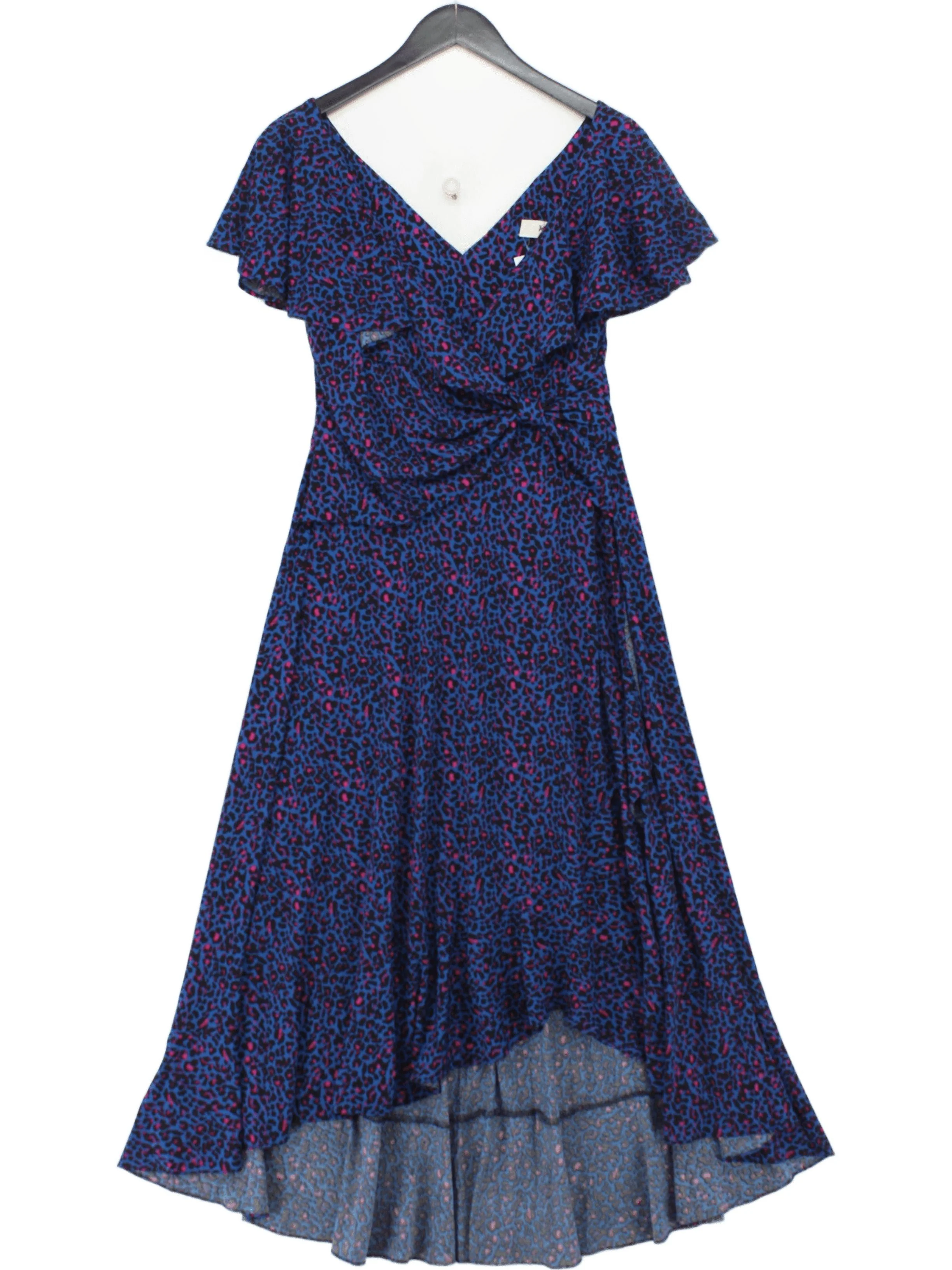 Jolie Moi Wrap Midi Dress UK14 in Blue