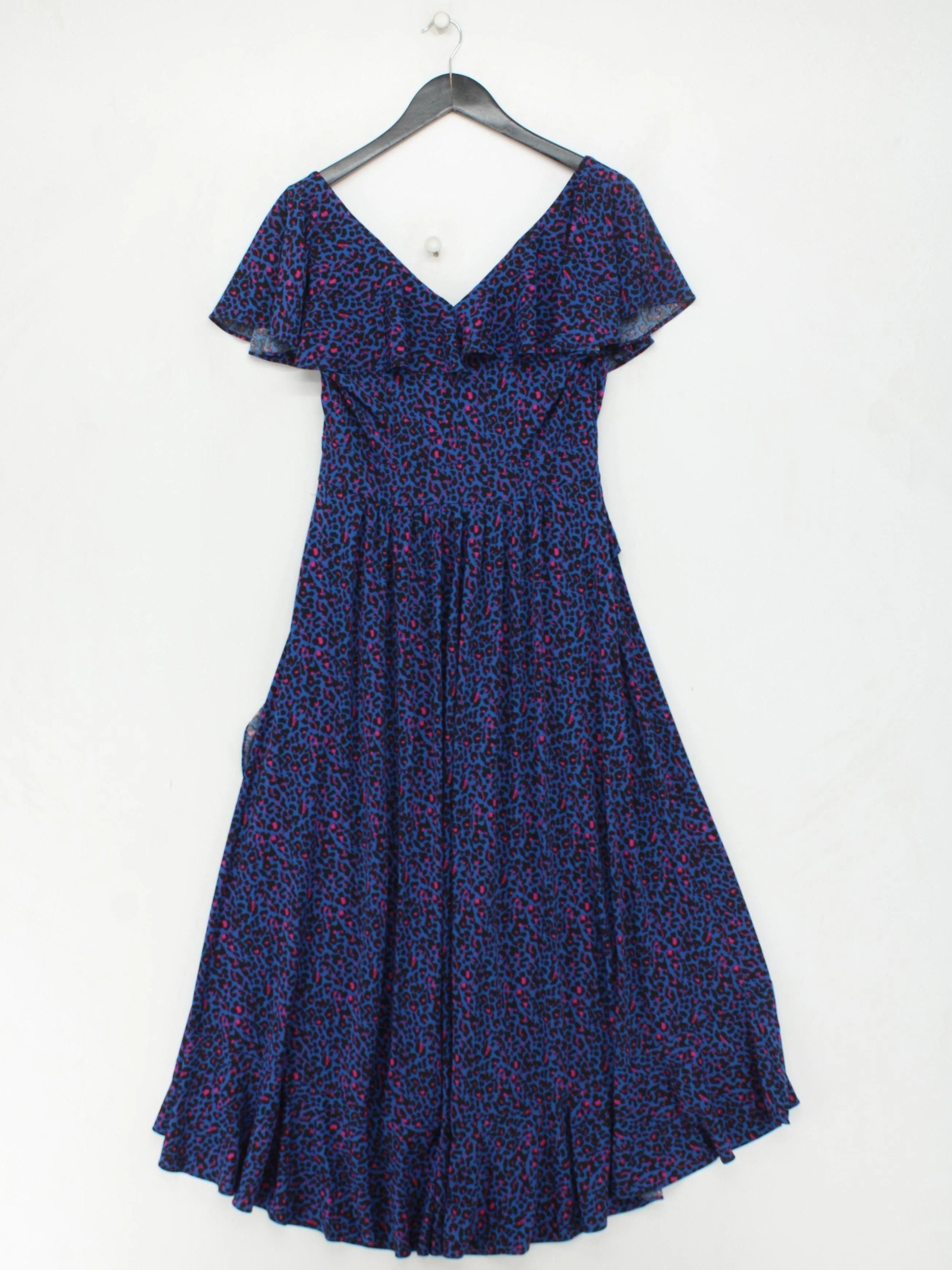 Jolie Moi Wrap Midi Dress UK14 in Blue - Image 2