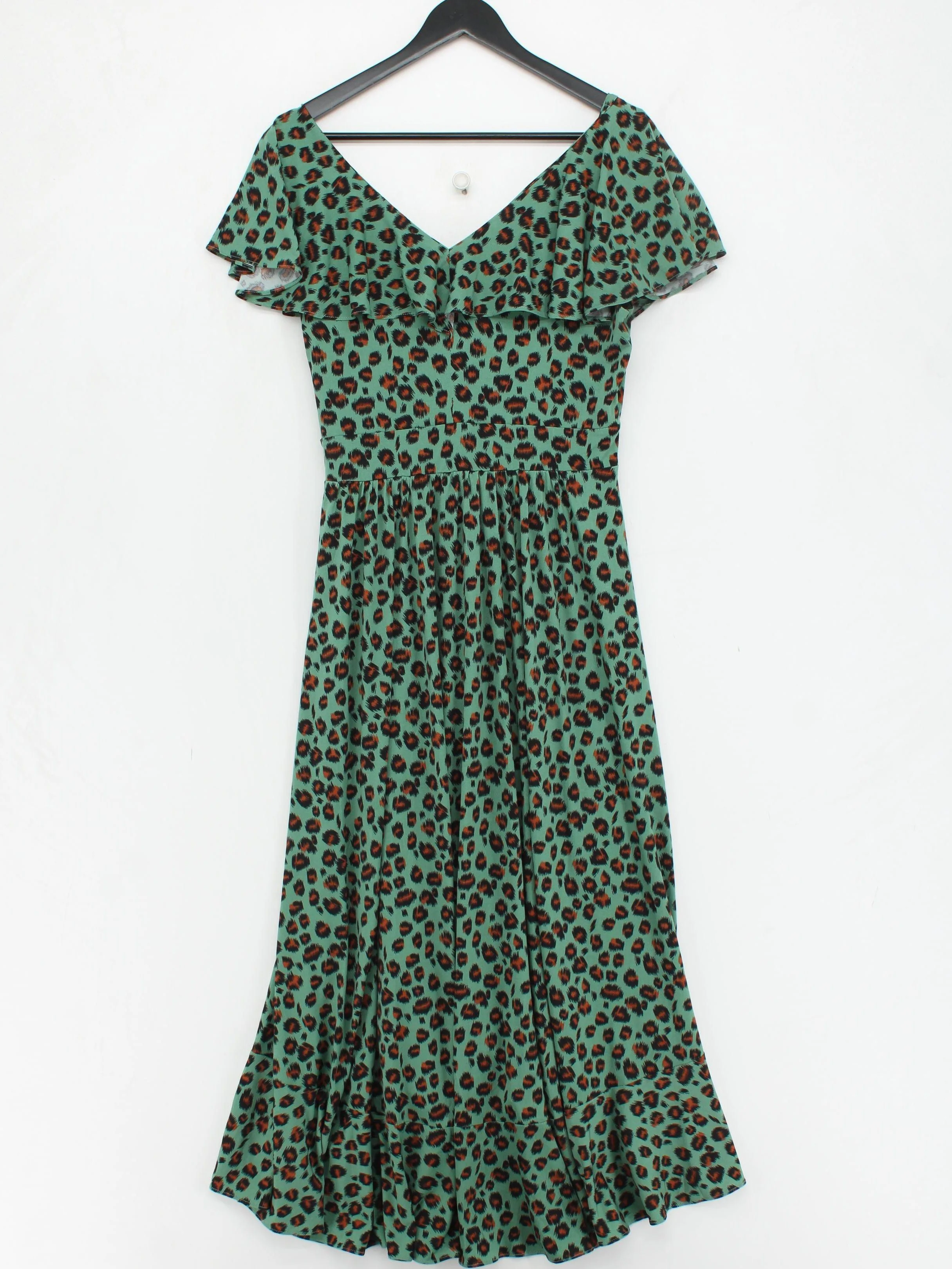 Jolie Moi Wrap Midi Dress UK16 in Green - Image 2