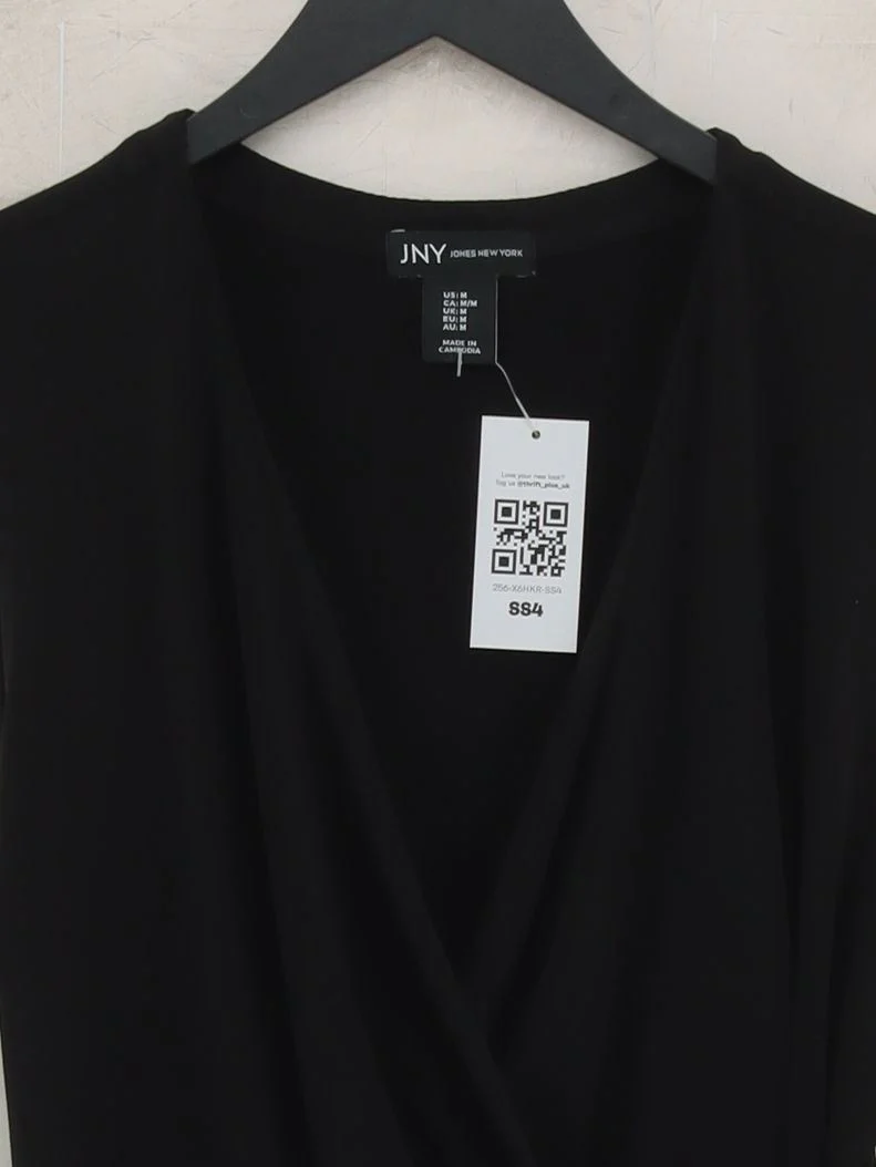 Jones New York Women's Top M Black Polyester with Elastane Basic - Image 3