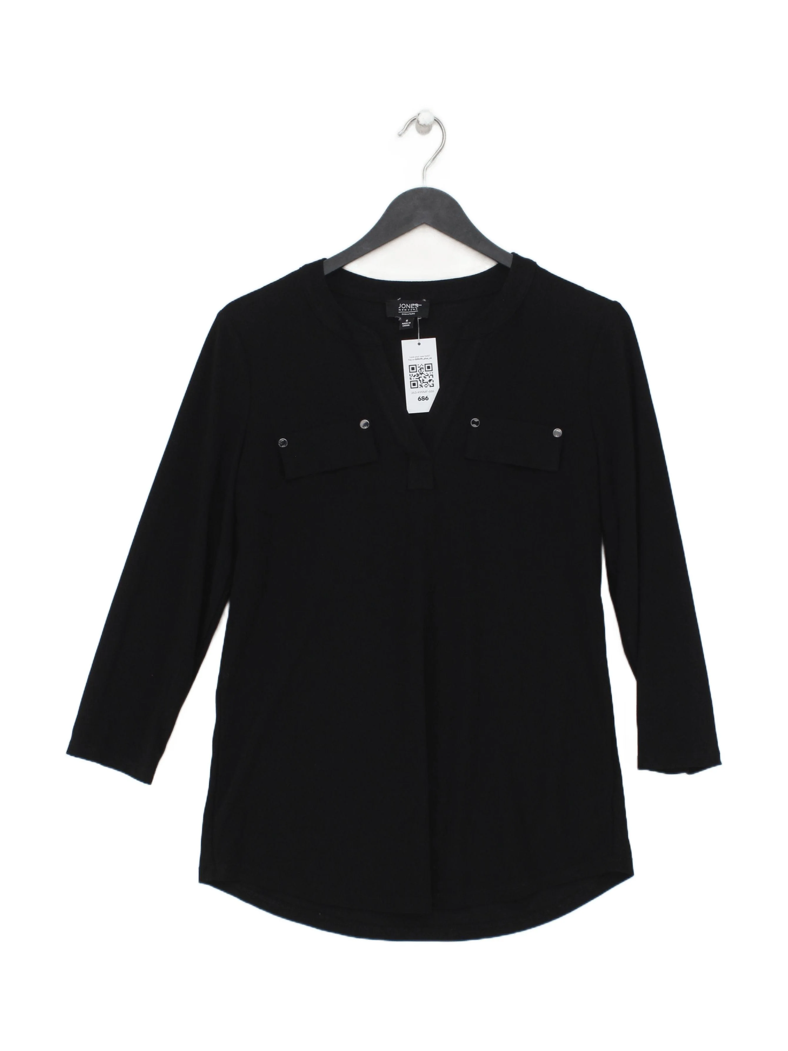 Jones New York Women's Top S Black Polyester with Elastane Basic