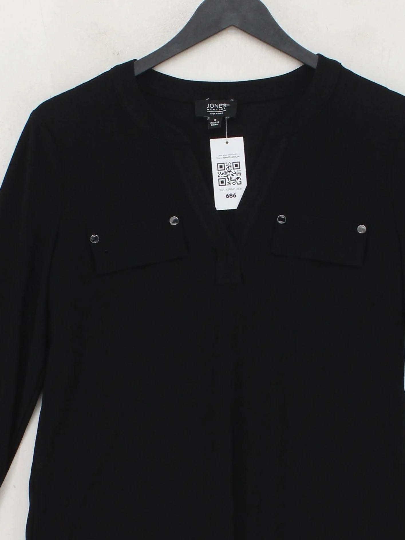 Jones New York Women's Top S Black Polyester with Elastane Basic - Image 3