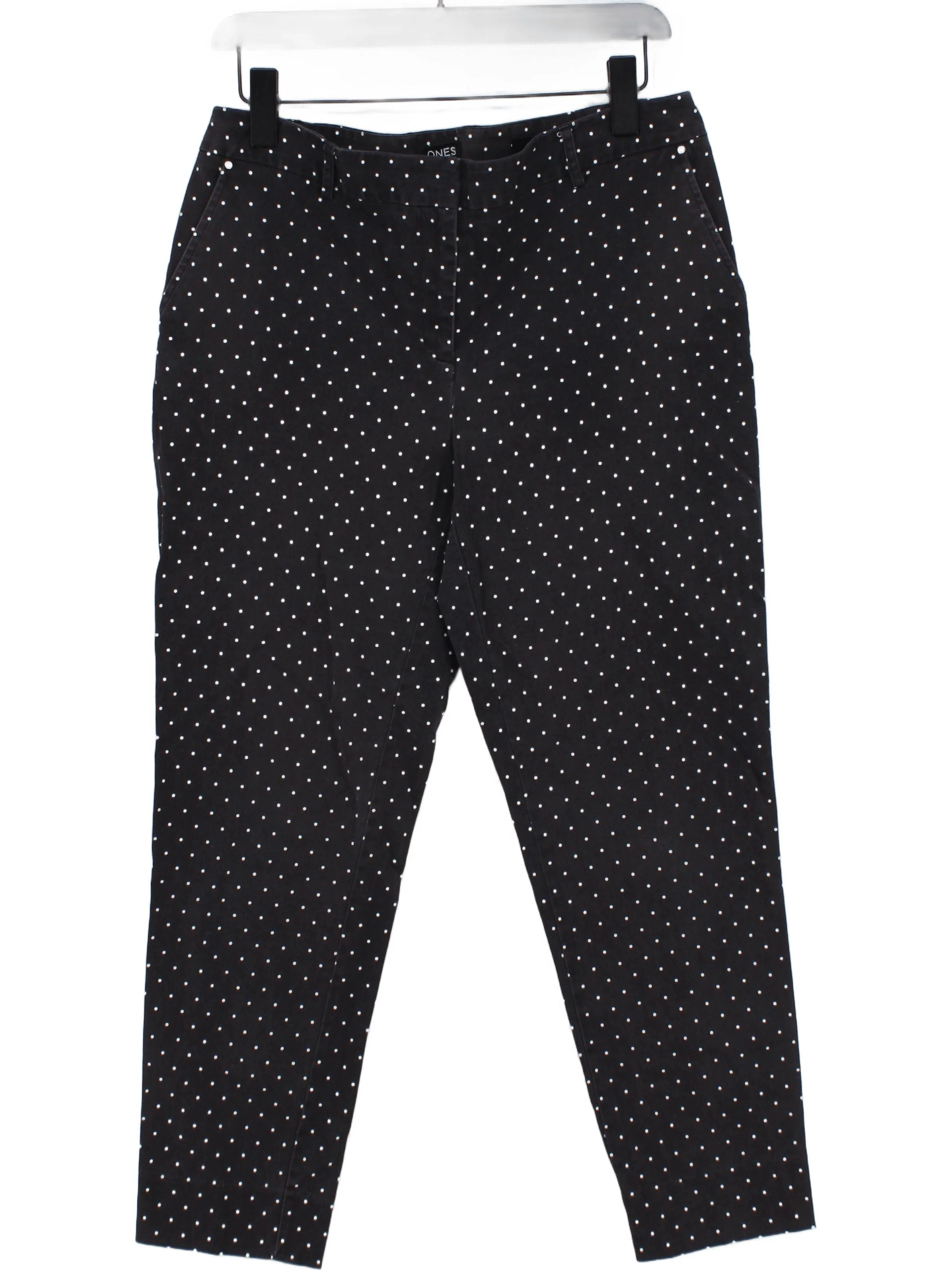 Jones New York Women's Trousers UK 10 Black Cotton with Elastane Capri