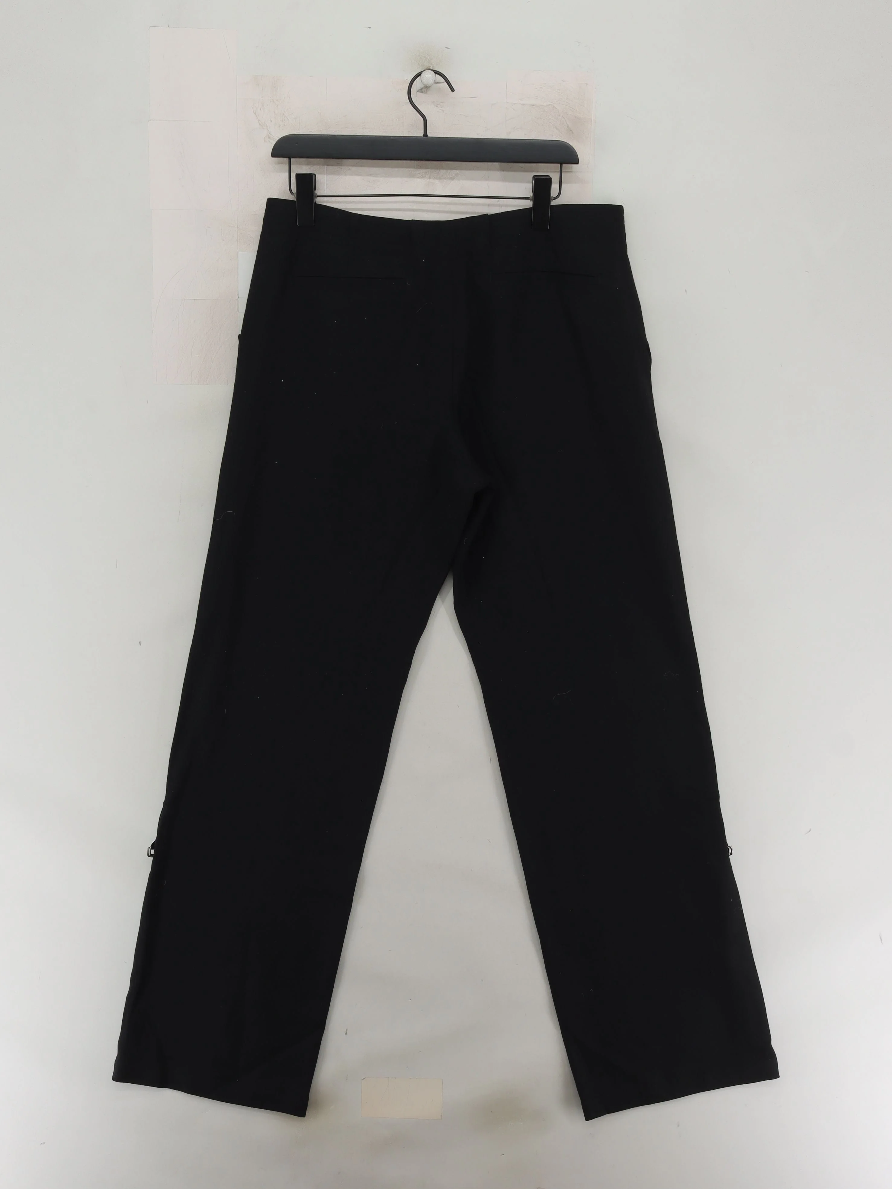 Joseph Men's Trousers XL Black 100% Wool Wide-Leg Cargo - Image 2