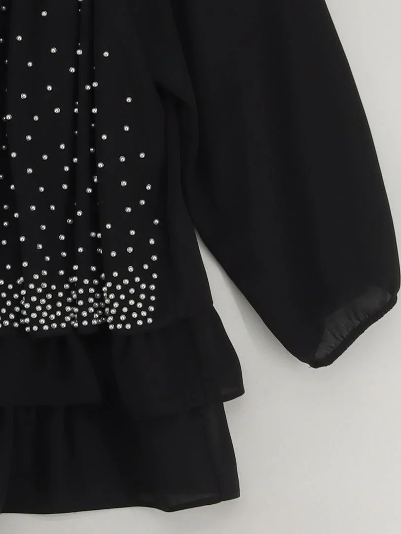 Joseph Ribkoff Women's Blouse L Black 100% Other 3/4 Sleeve Round Neck Basic - Image 4