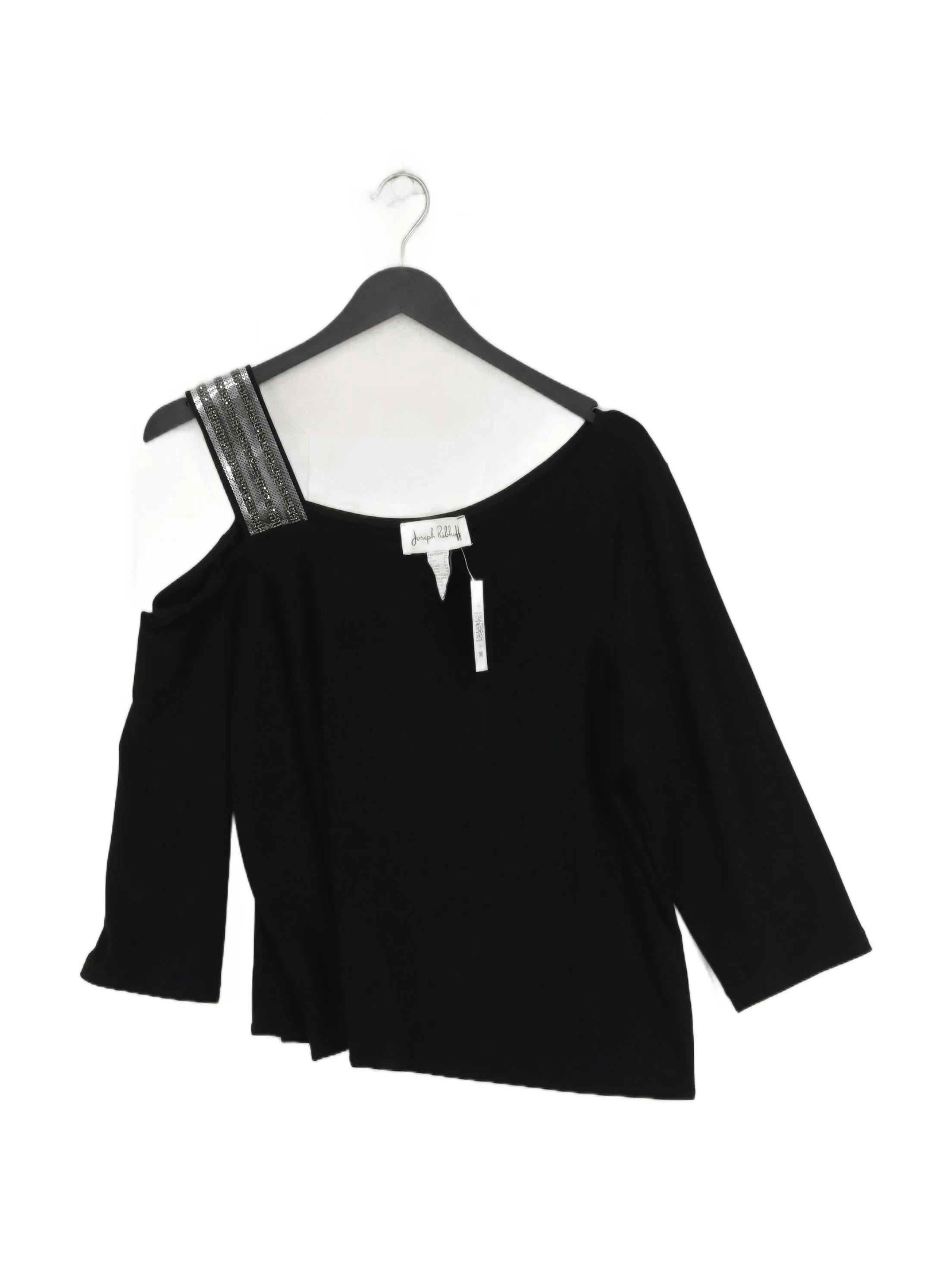 Joseph Ribkoff Women's Top L Black 100% Other 3/4 Sleeve V-Neck Basic