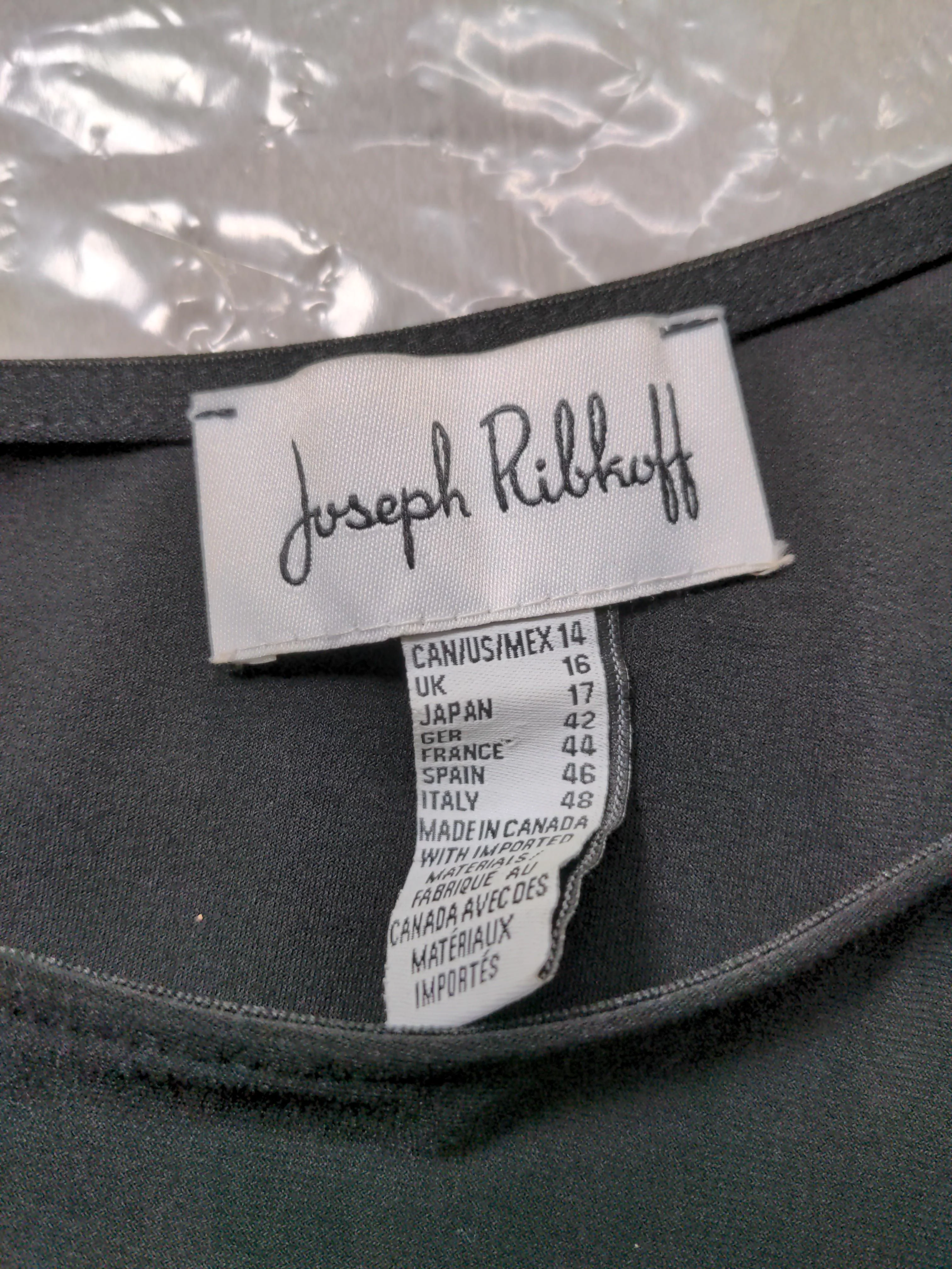 Joseph Ribkoff Women's Top L Black 100% Other 3/4 Sleeve V-Neck Basic - Image 5