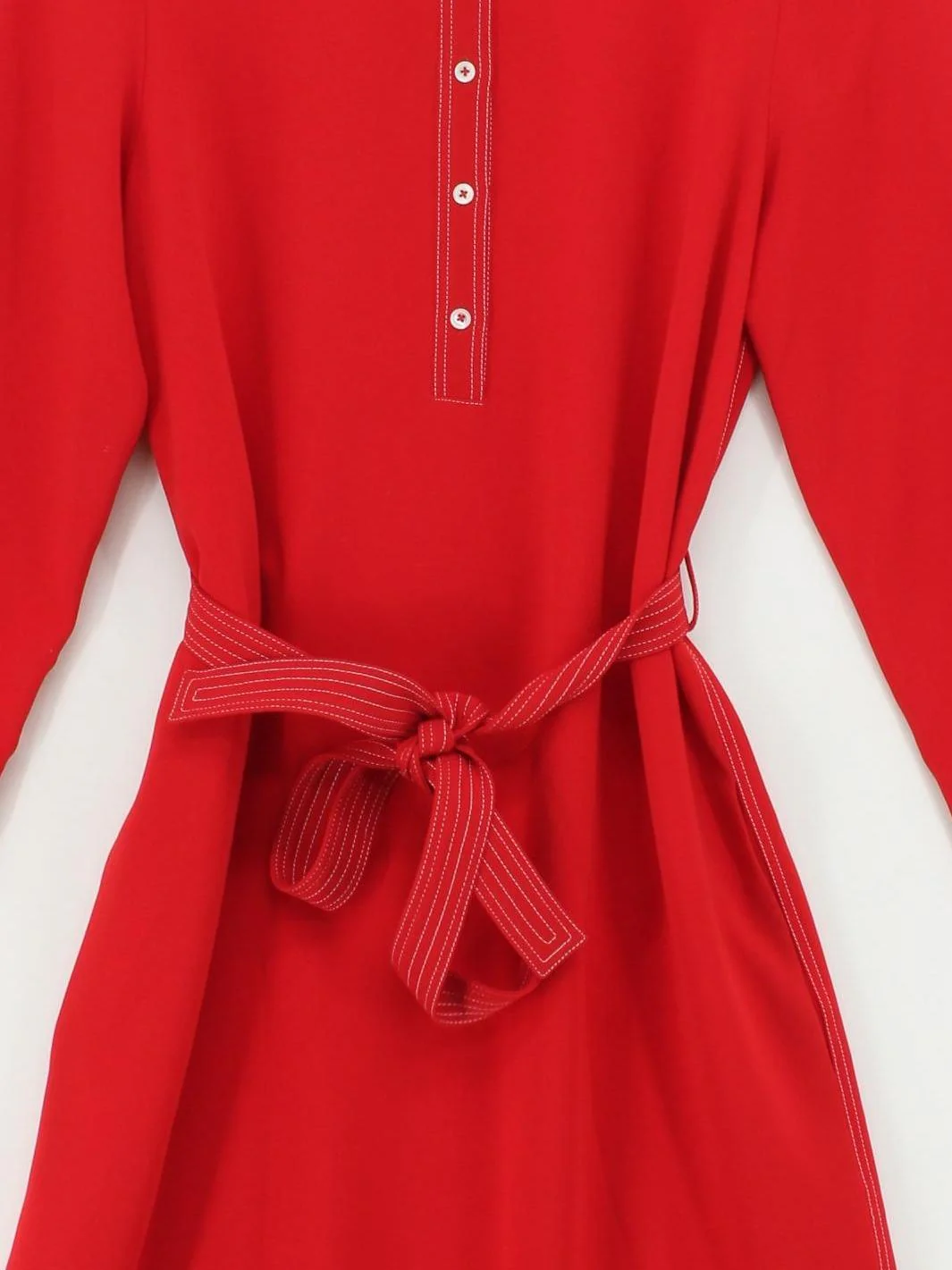 Joseph Shirt Midi Dress UK10 in Red - Image 3
