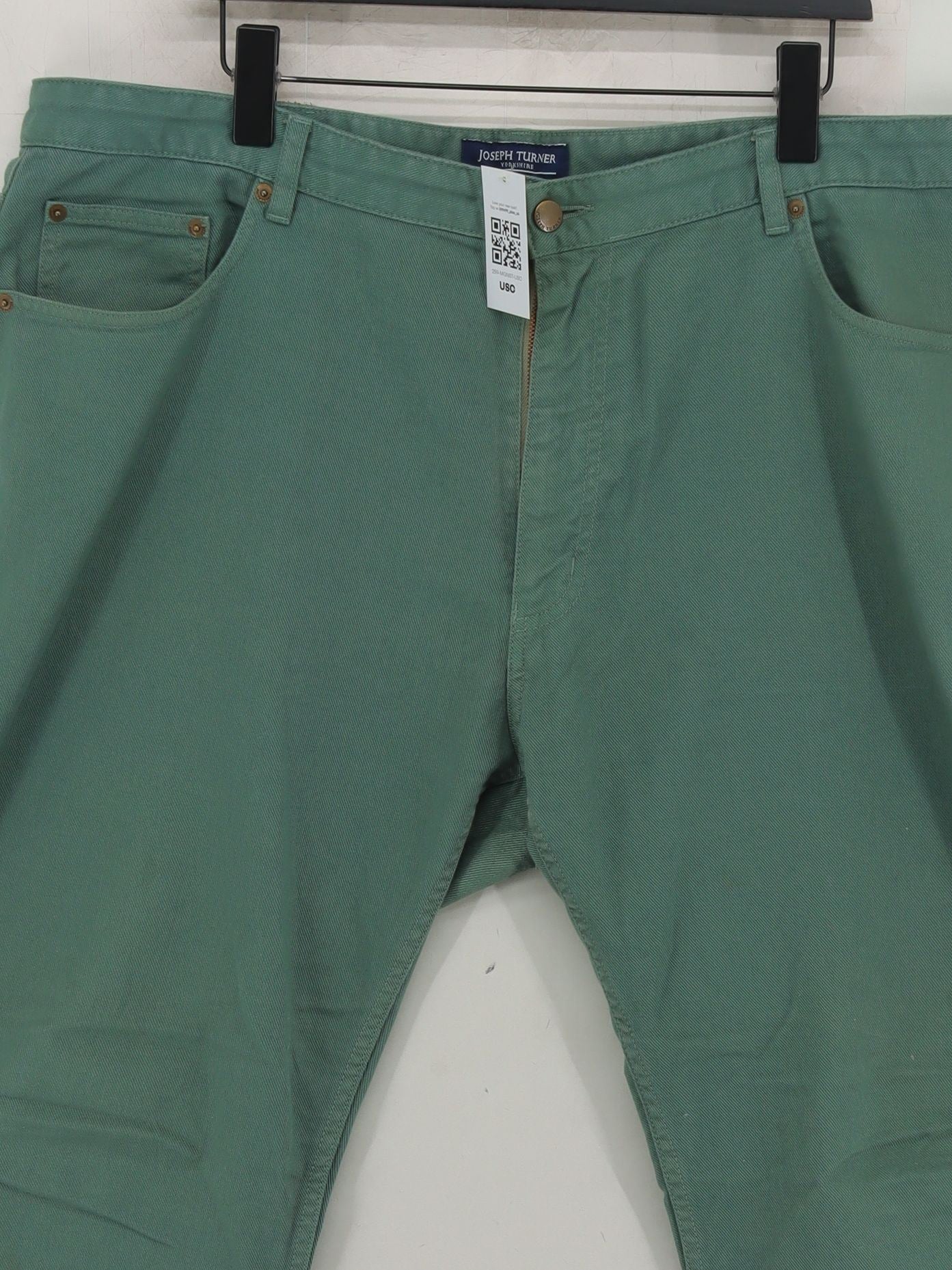 Joseph Turner Men's Trousers XXL Green 100% Cotton Straight Chino - Image 3